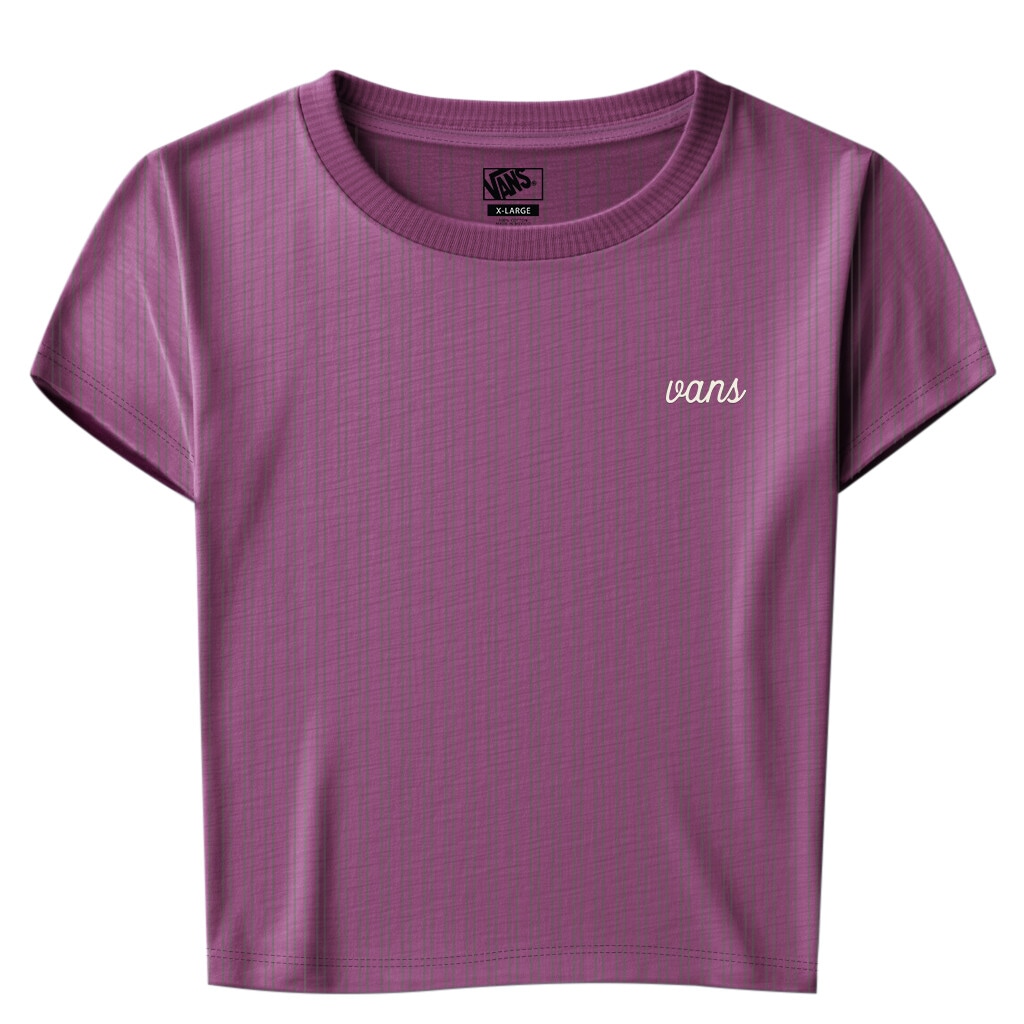 Image of Vans T-Shirt "LORRAINE RIBBED MINI SHIRT" für Erwachsene, mit Rundhalsausschnitt, Kurzarmdesign, aus Baumwolle