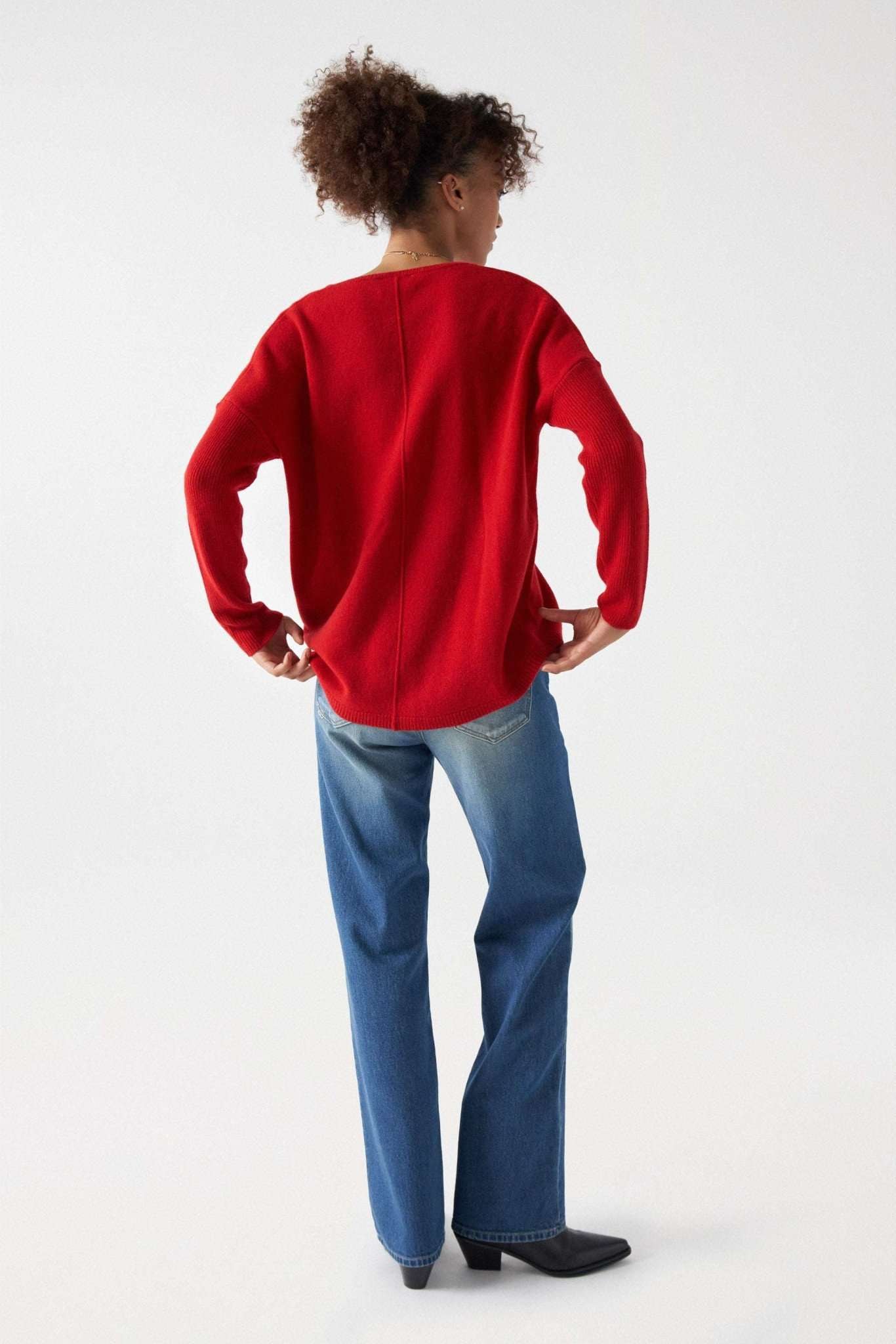 Salsa Strickpullover »Pullover V Neck Ribbed Knit Sweater«
