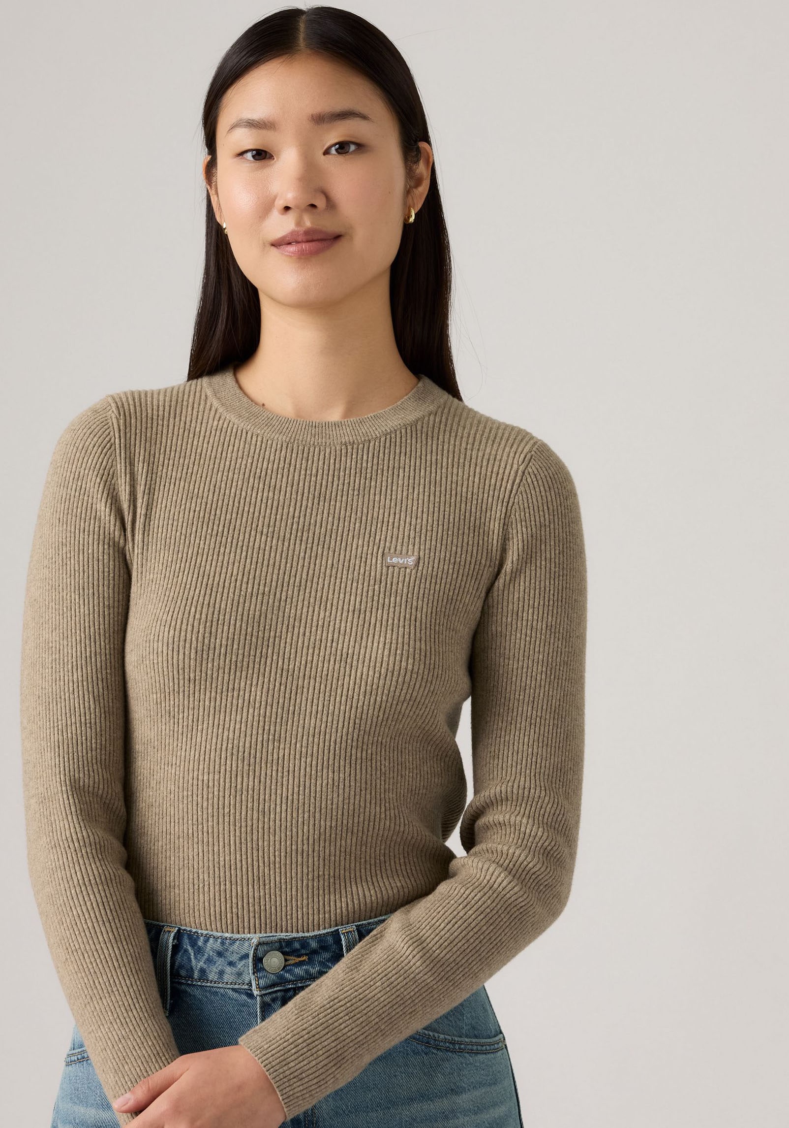 Levi's® Pull à col rond »RIB CREW SWEATER« Geripptes Strickmuster