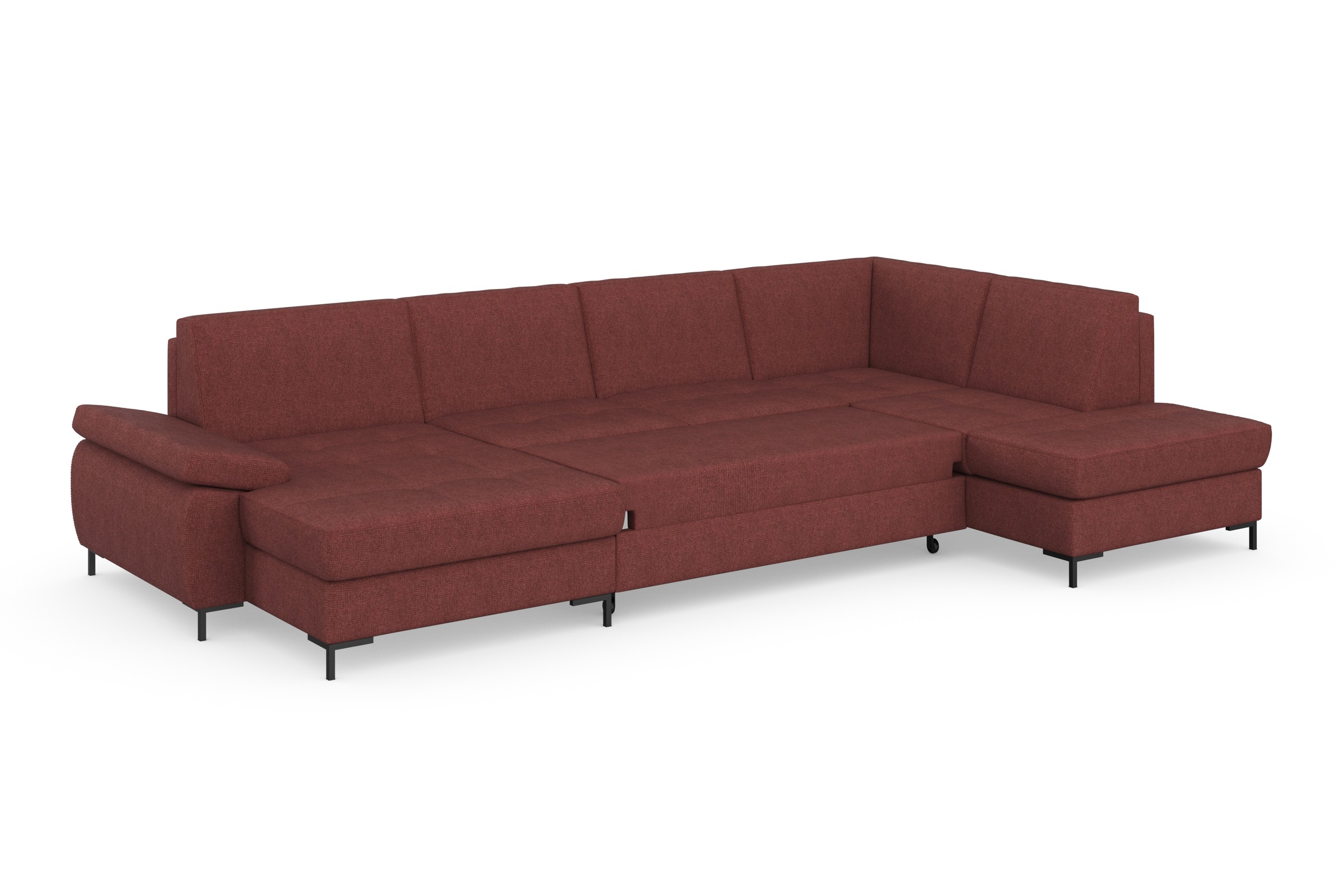 DOMO collection Wohnlandschaft »Capelo U-Form«, mit Armteilverstellung, wahlweise mit Bettfunktion, Federkern