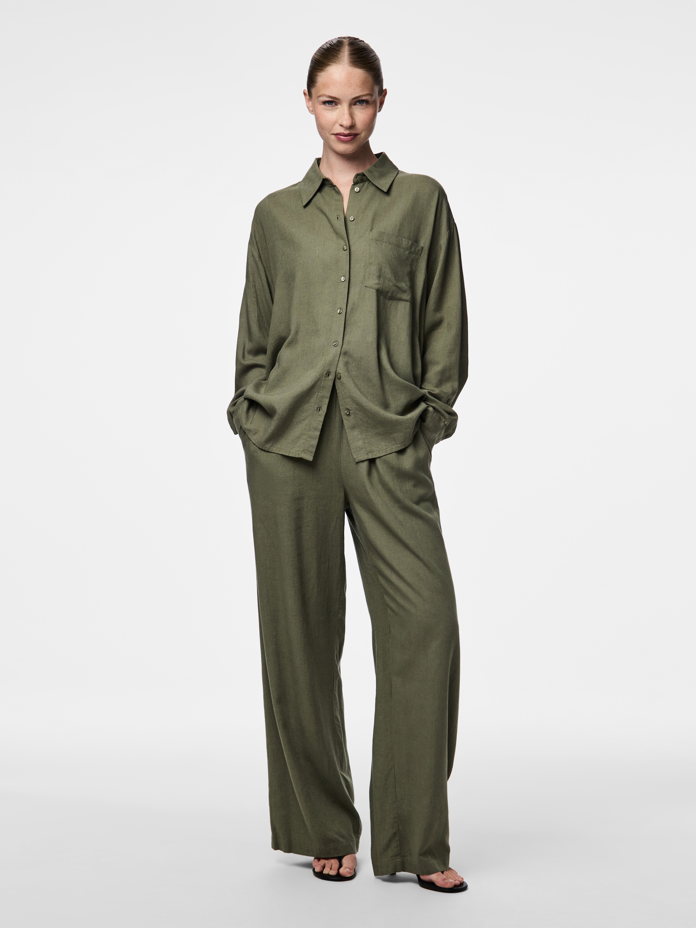 pieces Schlupfhose »PCPIA HW WIDE PANTS WVN NOOS«