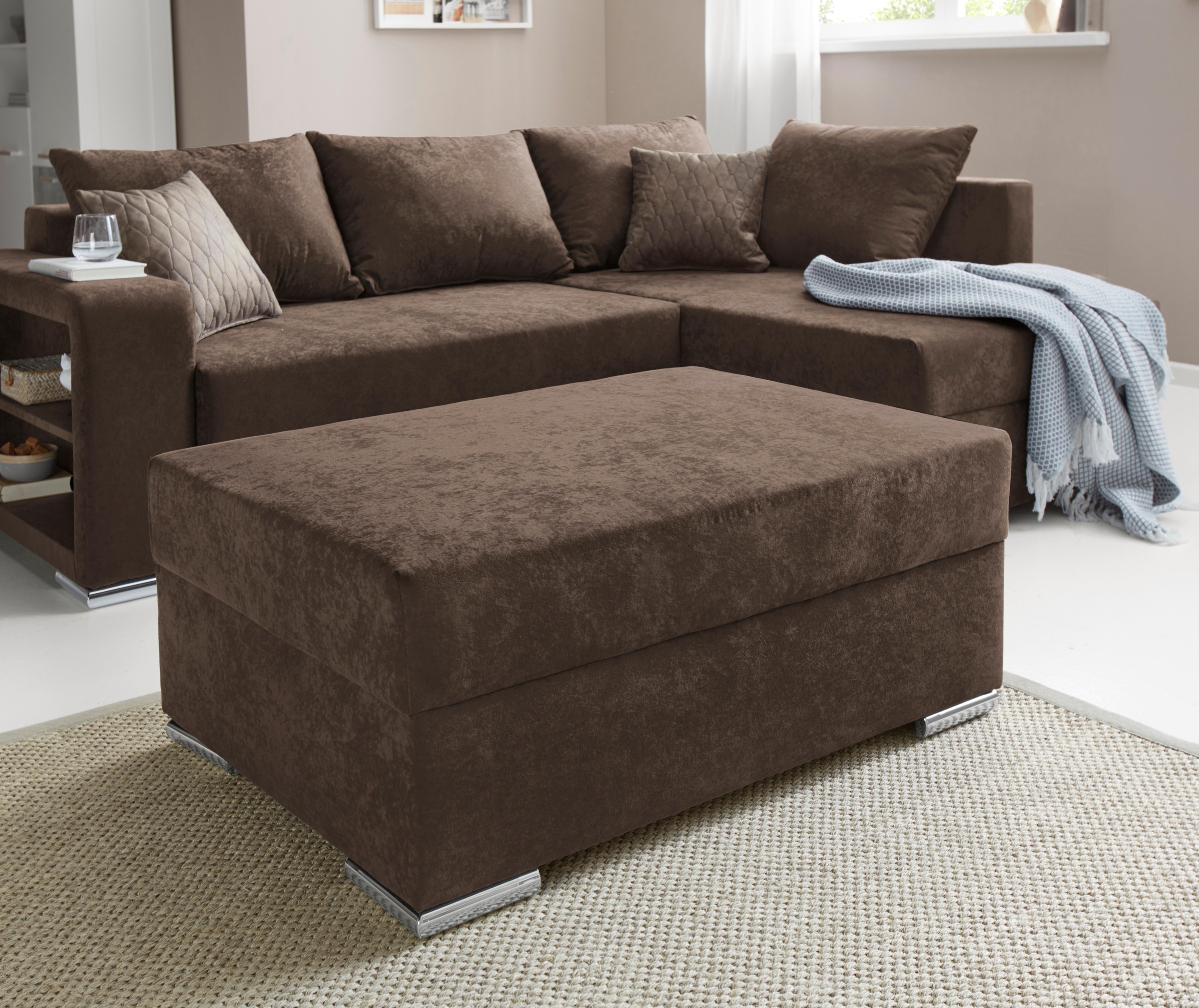 COLLECTION AB Hocker »John, B: 100 cm« optional Federkernpolsterung