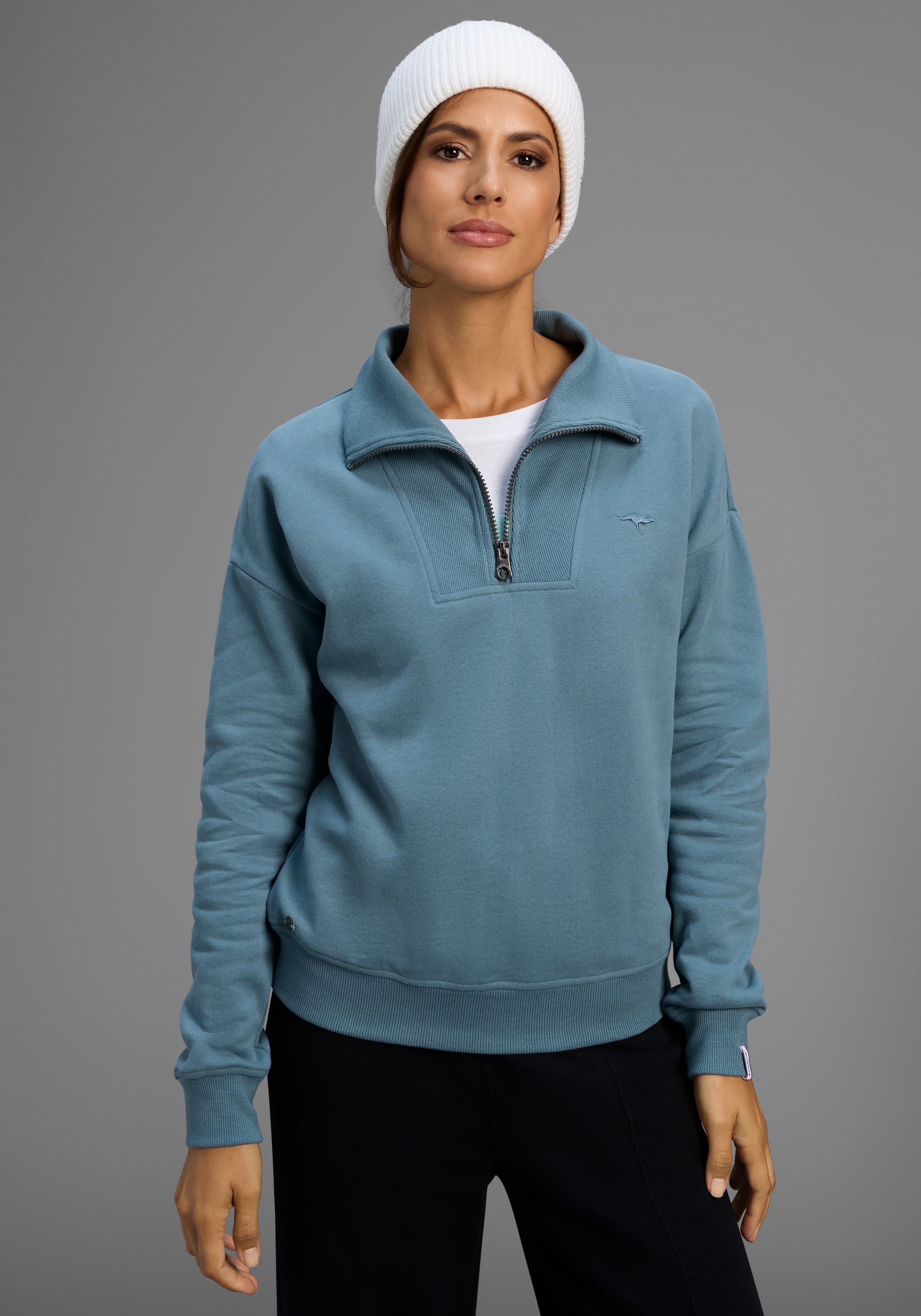 KangaROOS Sweatshirt mit Troyer-Kragen