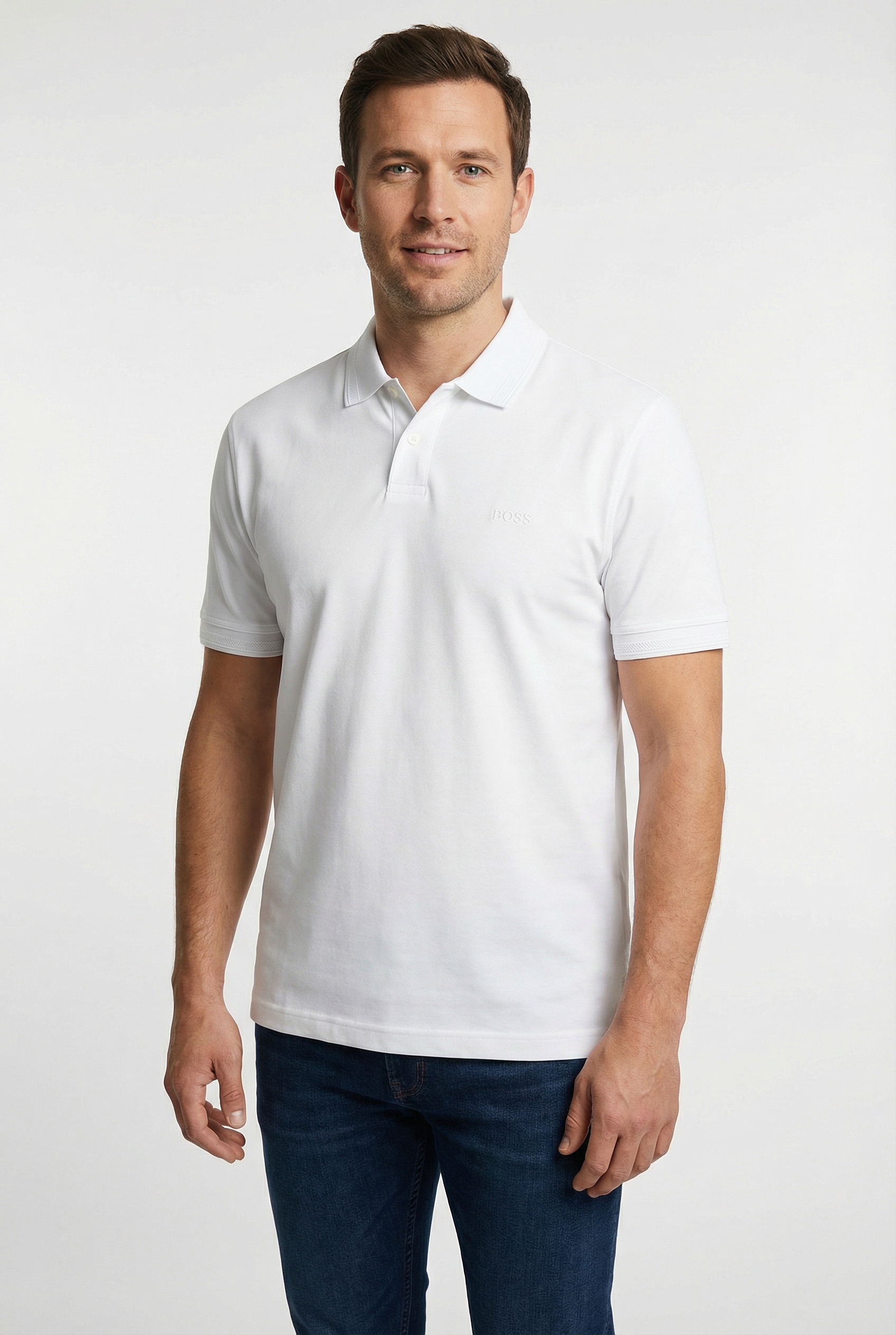 BOSS ORANGE Polo »Pe Interlock« aus Baumwoll-Piqué mit Logo-Print Regular