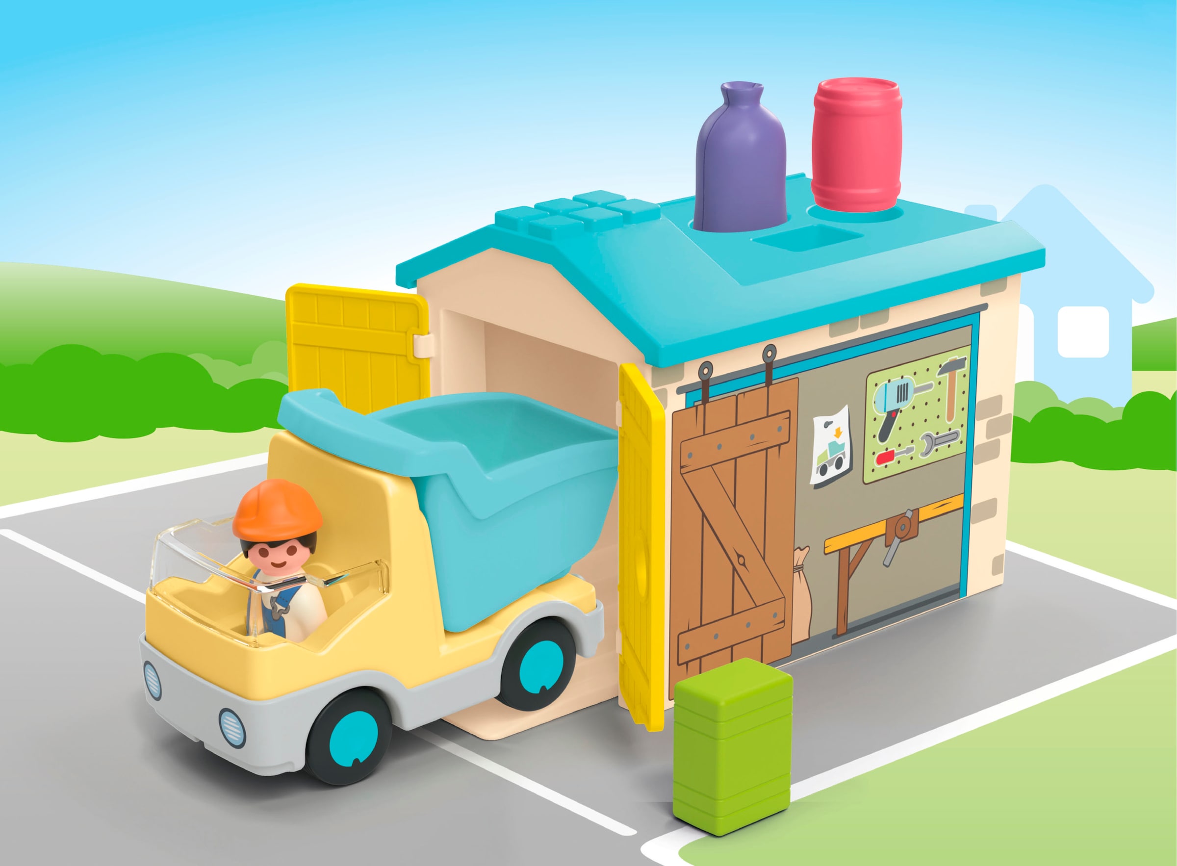 Playmobil® Konstruktions-Spielset »LKW mit Sortiergarage (71686), JUNIOR« Made in Europe