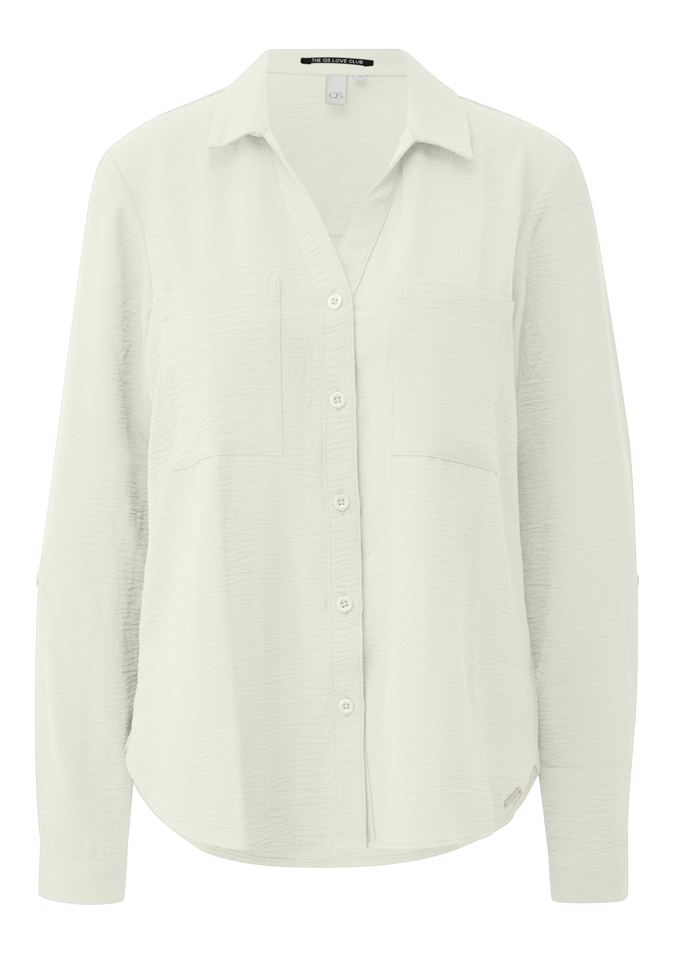 QS Blouse à manches longues mit Knopfleiste und Brusttaschen