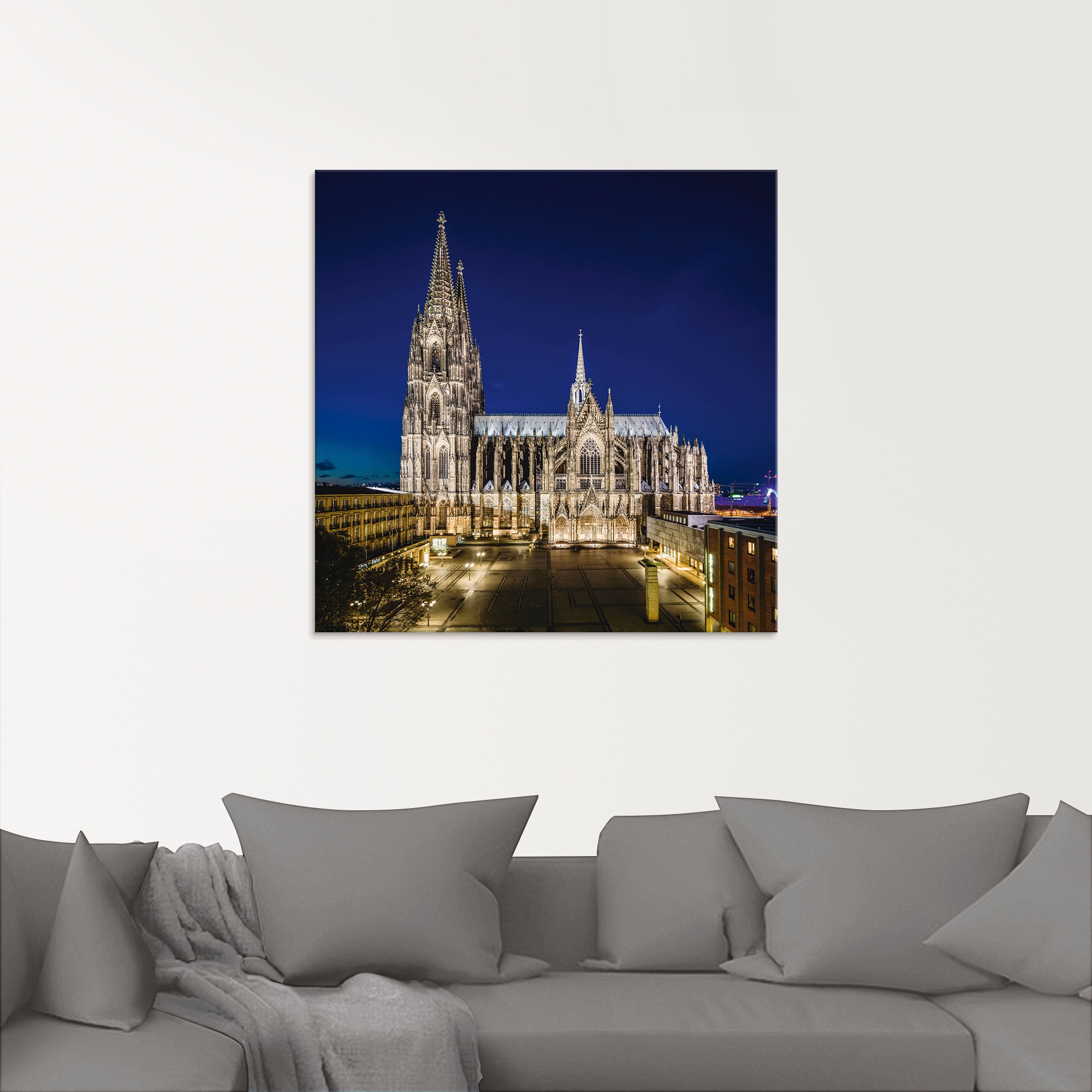 Artland Glasbild »Kölner Dom am Abend« Gebäude 1 Stk. tlg. in verschiedenen Grössen