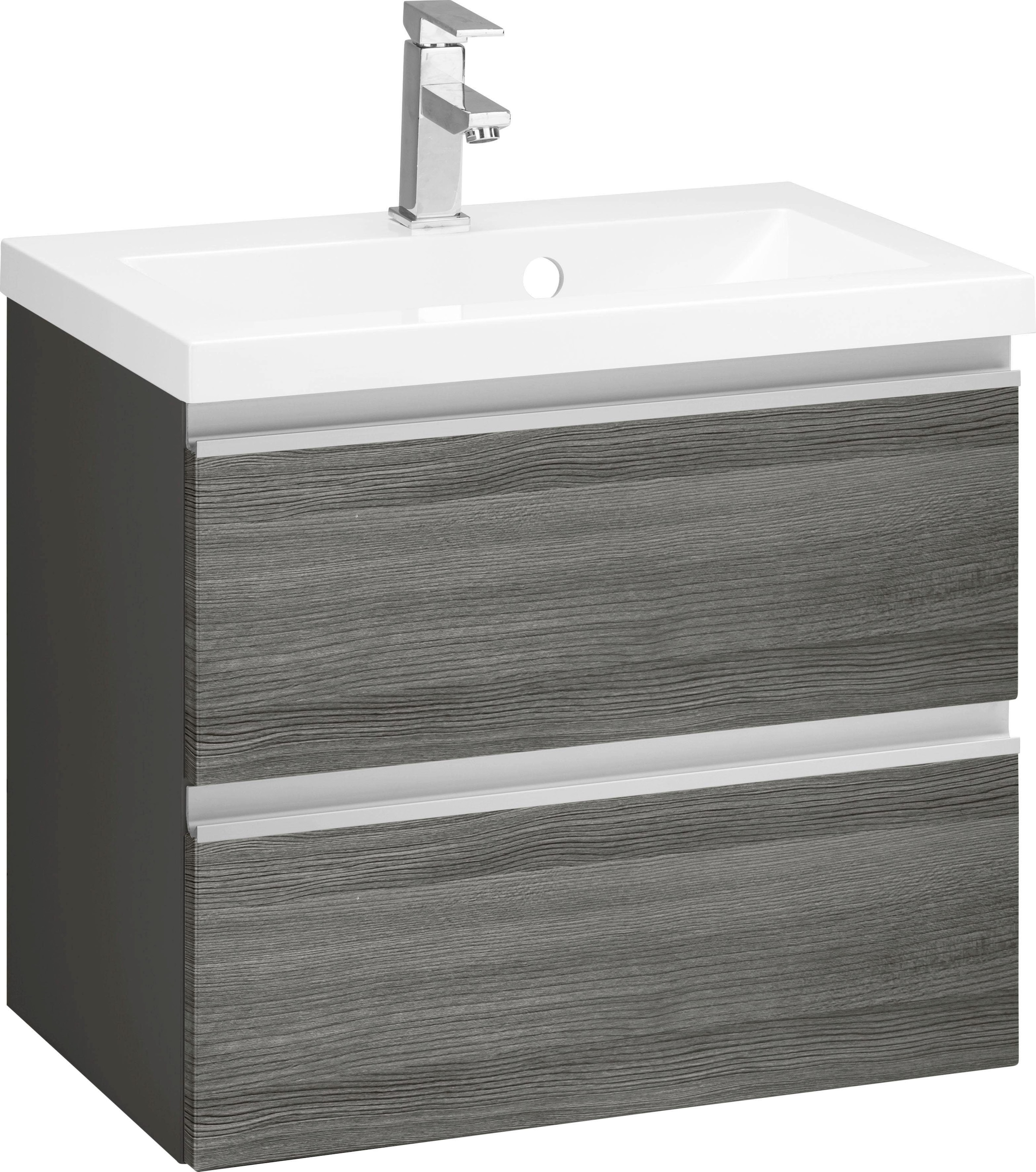 Image of welltime Waschbeckenunterschrank "Ohio" Badmöbel, Waschtisch inkl. Waschbecken, Breite 60 cm
