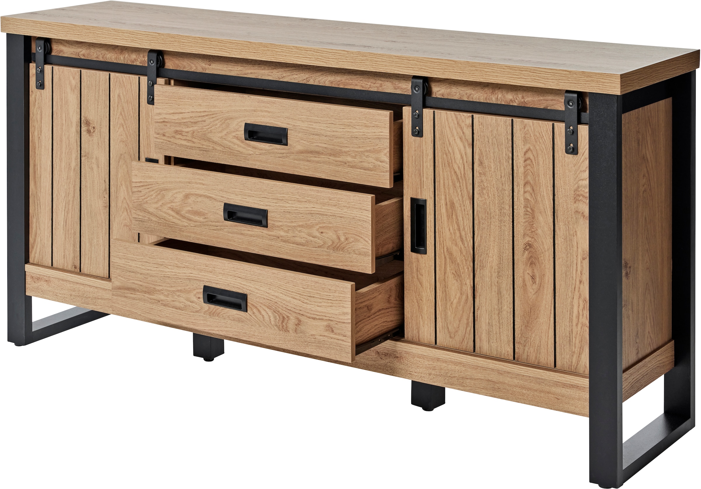 Jahnke Sideboard »SLIDE SBS 150« 1 Stk. tlg. Sideboard mit 2 Schiebetüren, Metallgestell, Breite ca. 150cm