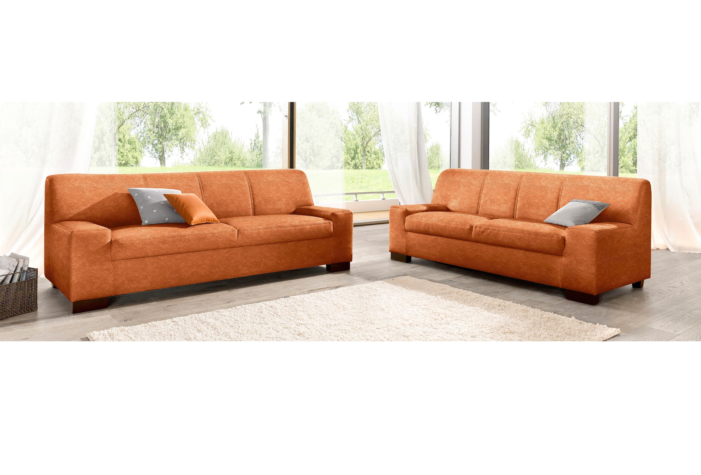 DOMO collection Polstergarnitur »Norma kubisch und zeitlos« Set, 2 Stk. tlg. bestehend aus je einem 2- und 3-Sitzer