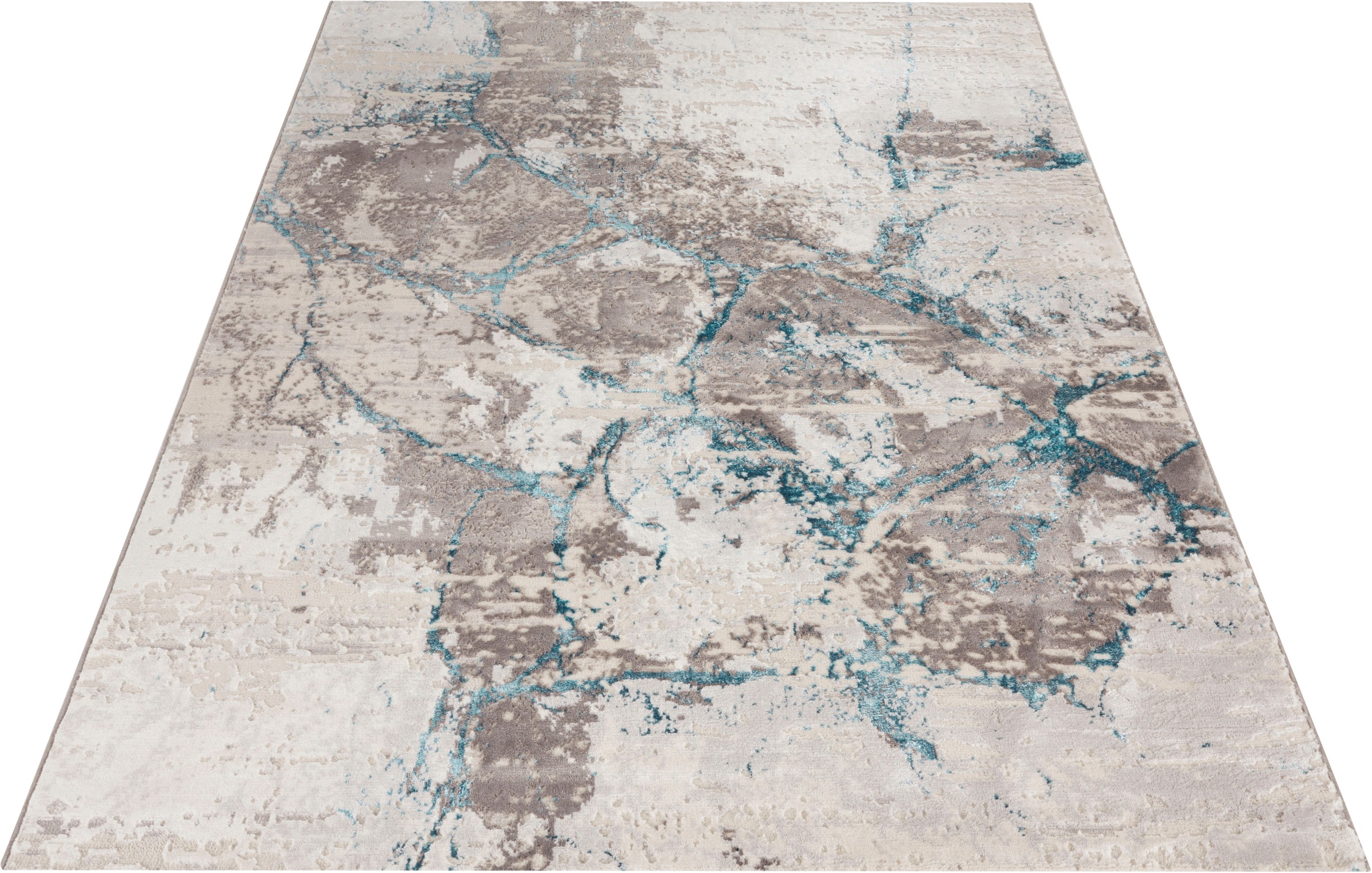 Image of MINT RUGS Teppich »Dayron«, rechteckig, 8 mm Höhe, Kurzflor, Marmor-Optik-Design, Used Look, leichter Glanz, Wohnzimmer, Schlafzimmer, Robust, Pflegleicht, Glänzend bei Ackermann Versand Schweiz