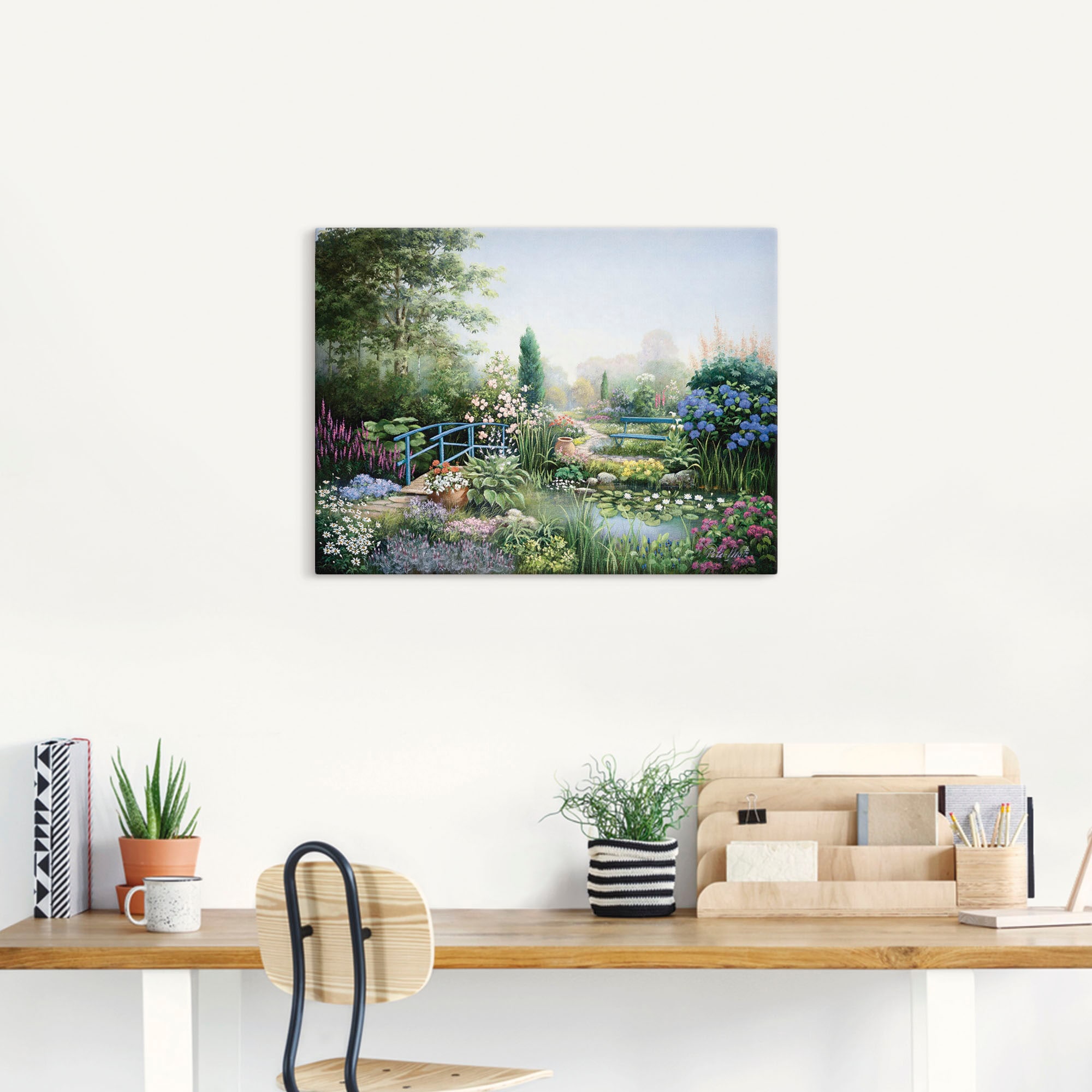 Artland Wandbild »Brücke der Liebe«, Garten, (1 St.), als Leinwandbild, Poster in verschied. Grössen