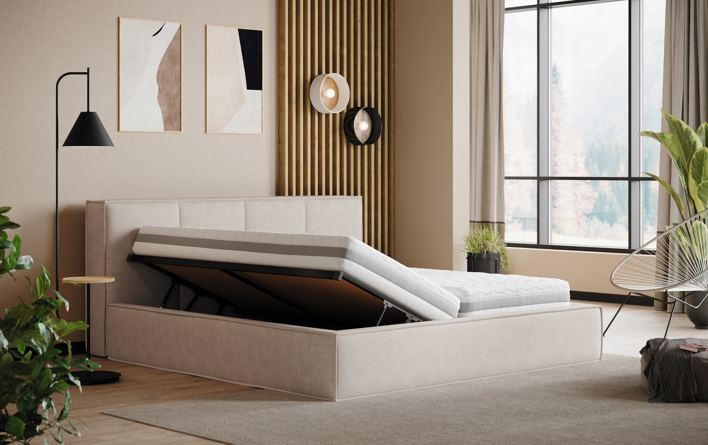 COTTA Polsterbett »MILANO II inkl. Bettkasten, erhältlich in den Breiten 160 & 180cm« ohne Matratze und Topper