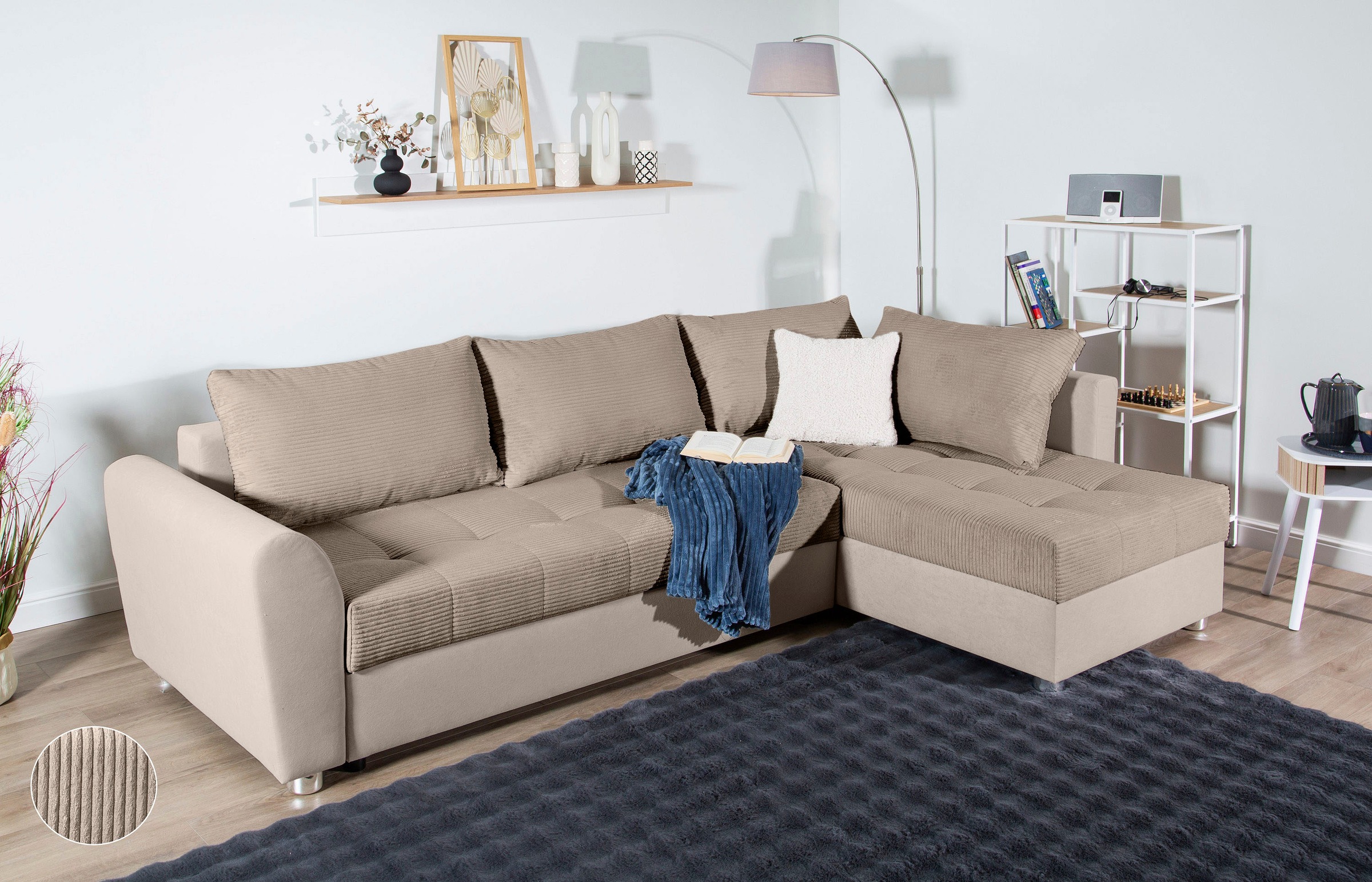 COLLECTION AB Ecksofa »JANA XL-Sofa L-Form«, inkl. Bettfunktion, Bettkasten und Bonnelfederkern