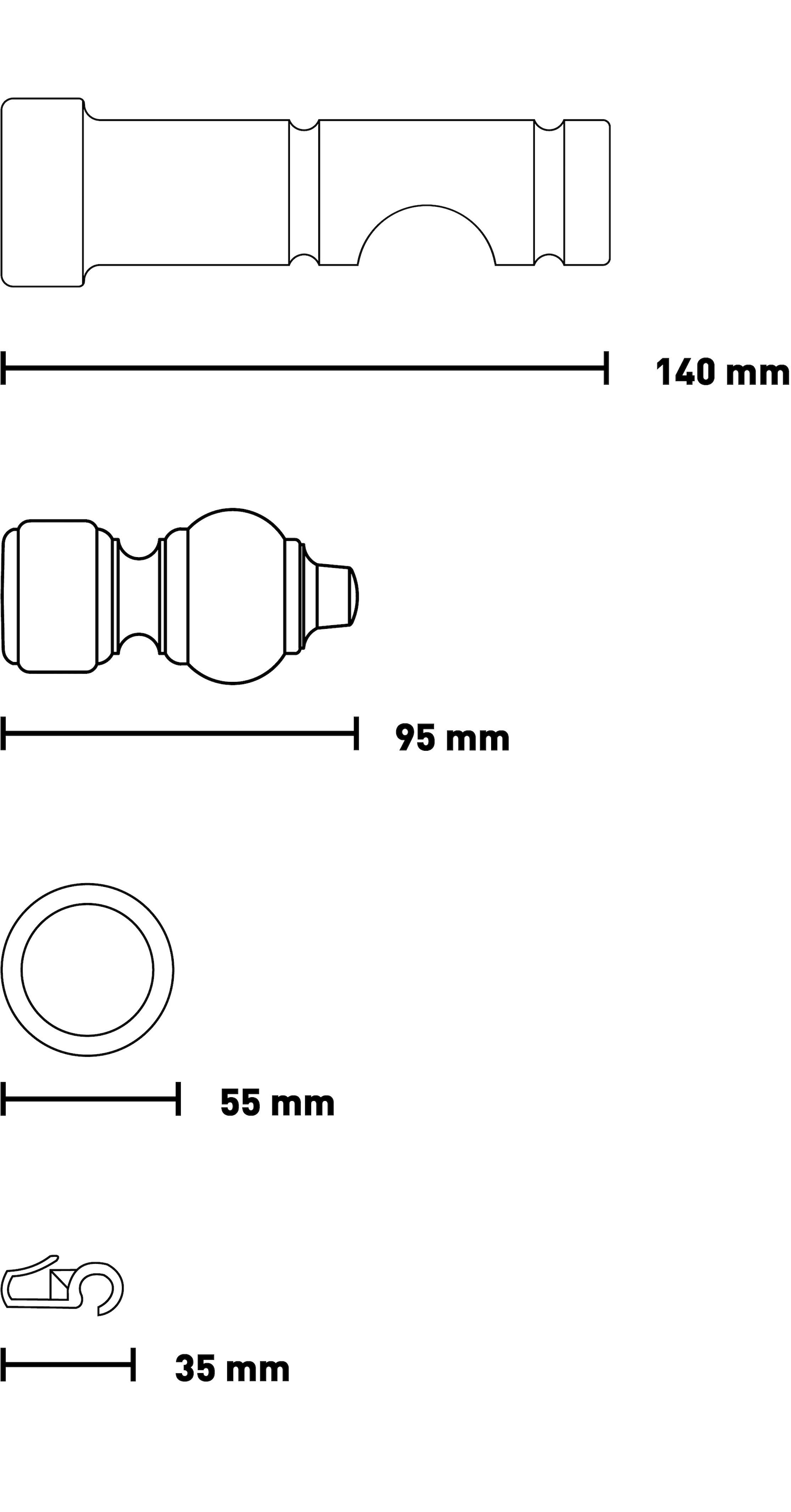SN DECO GROUP Gardinenstange »Filigrano« 1 läufig-läufig Fixmass 28 mm, Holz, verschiedene Längen und Farben, Komplettset