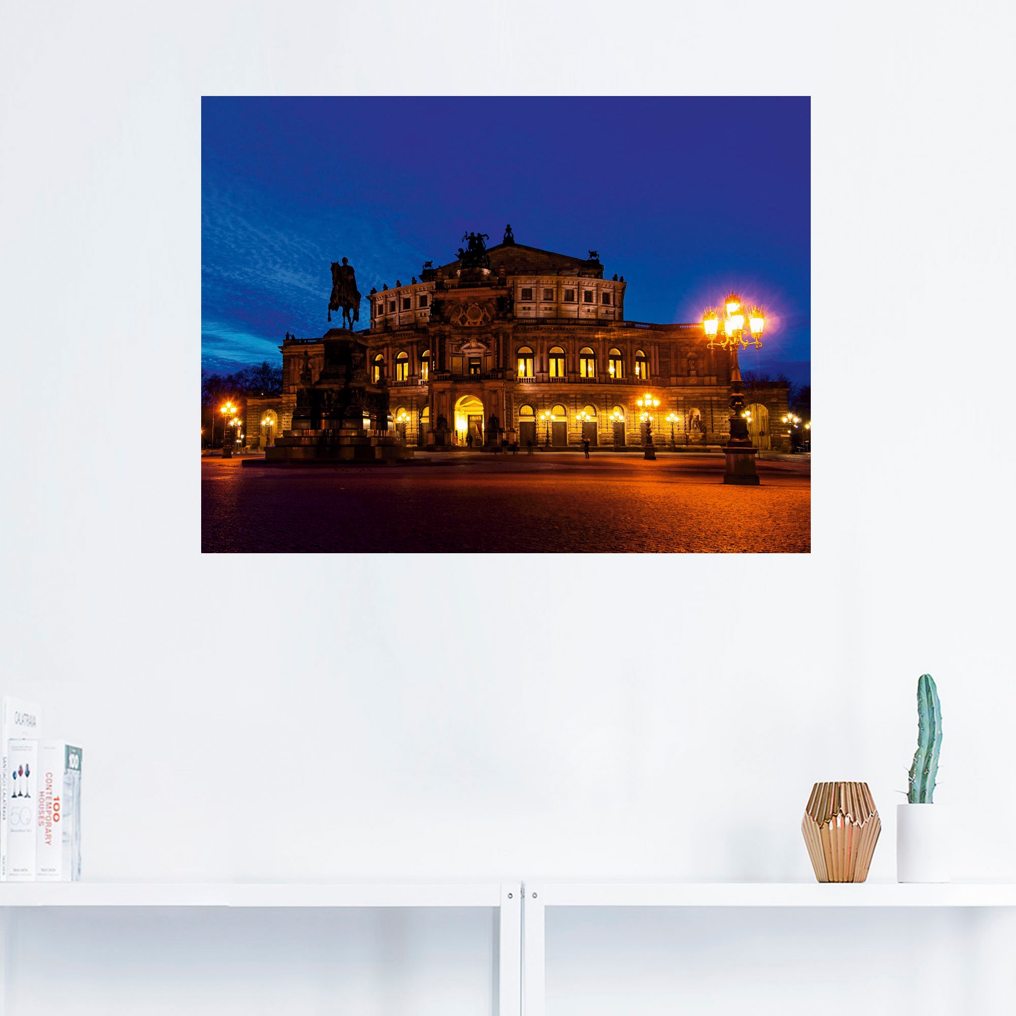 Artland Wandfolie »Dresden Semperoper, blaue Stunde«, Gebäude, (1 St.), selbstklebend