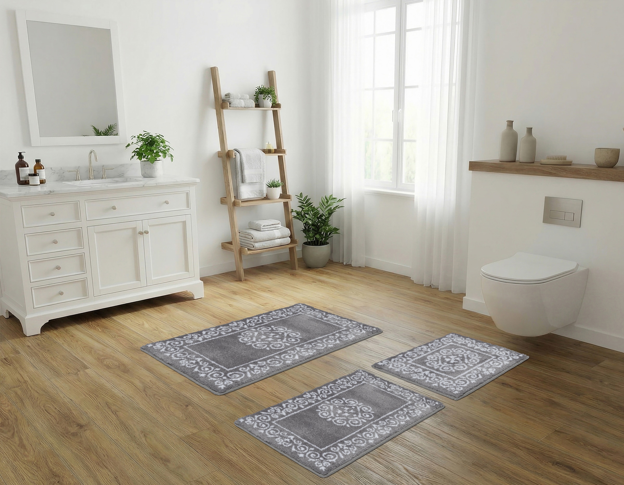 GOODproduct Badematte »Dafna, Badteppich, Badvorleger, Badezimmer Teppich« Höhe 12 mm rutschhemmend beschichtet fussbodenheizungsgeeignet | schnell trocknend Orient-Optik, Vintage Design