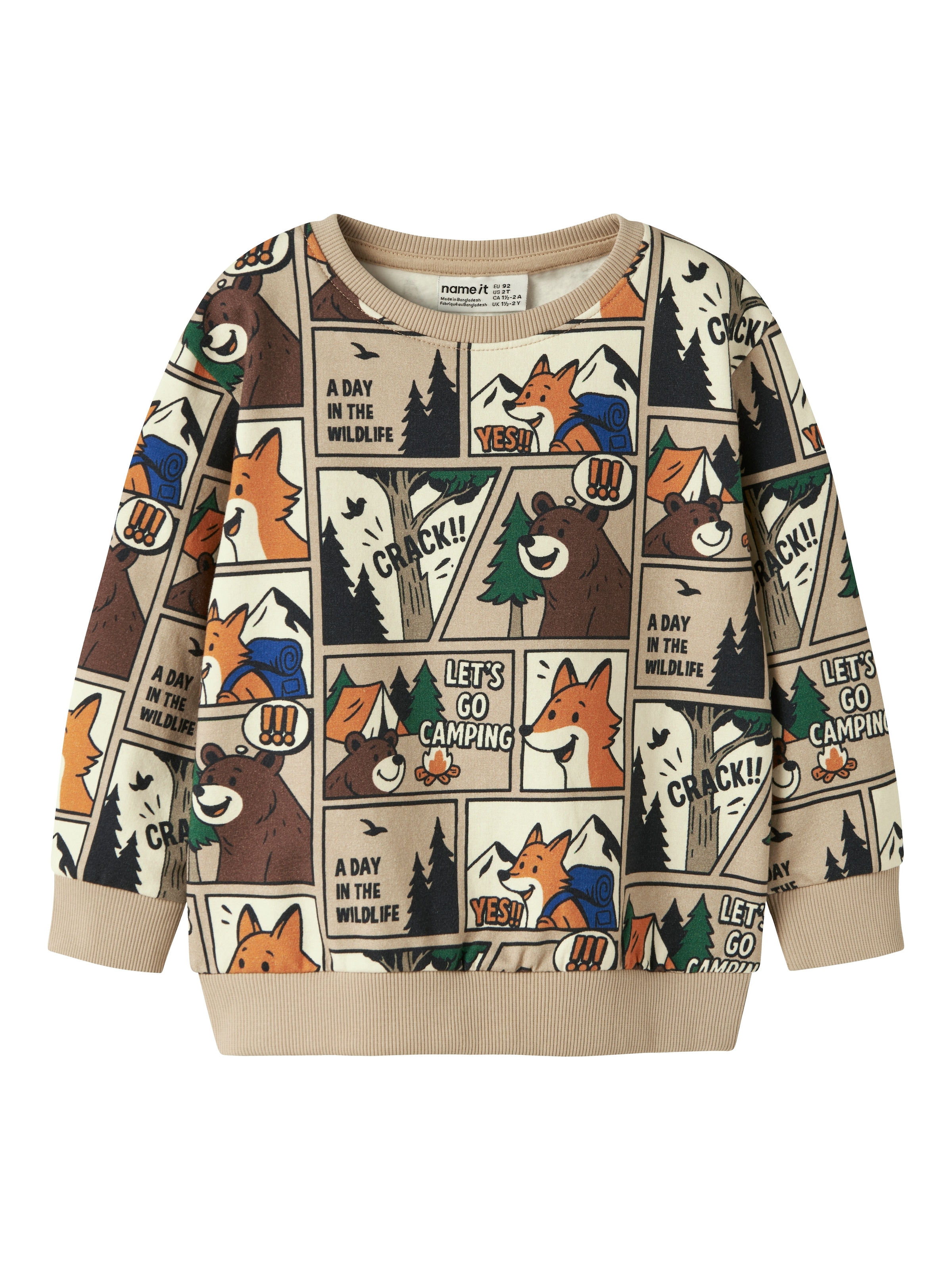 Name It Sweat-shirt »NMMOSWALDY LS NREG SWEAT BRU BOX«, Baumwollmischung, regular fit, Comic Print
