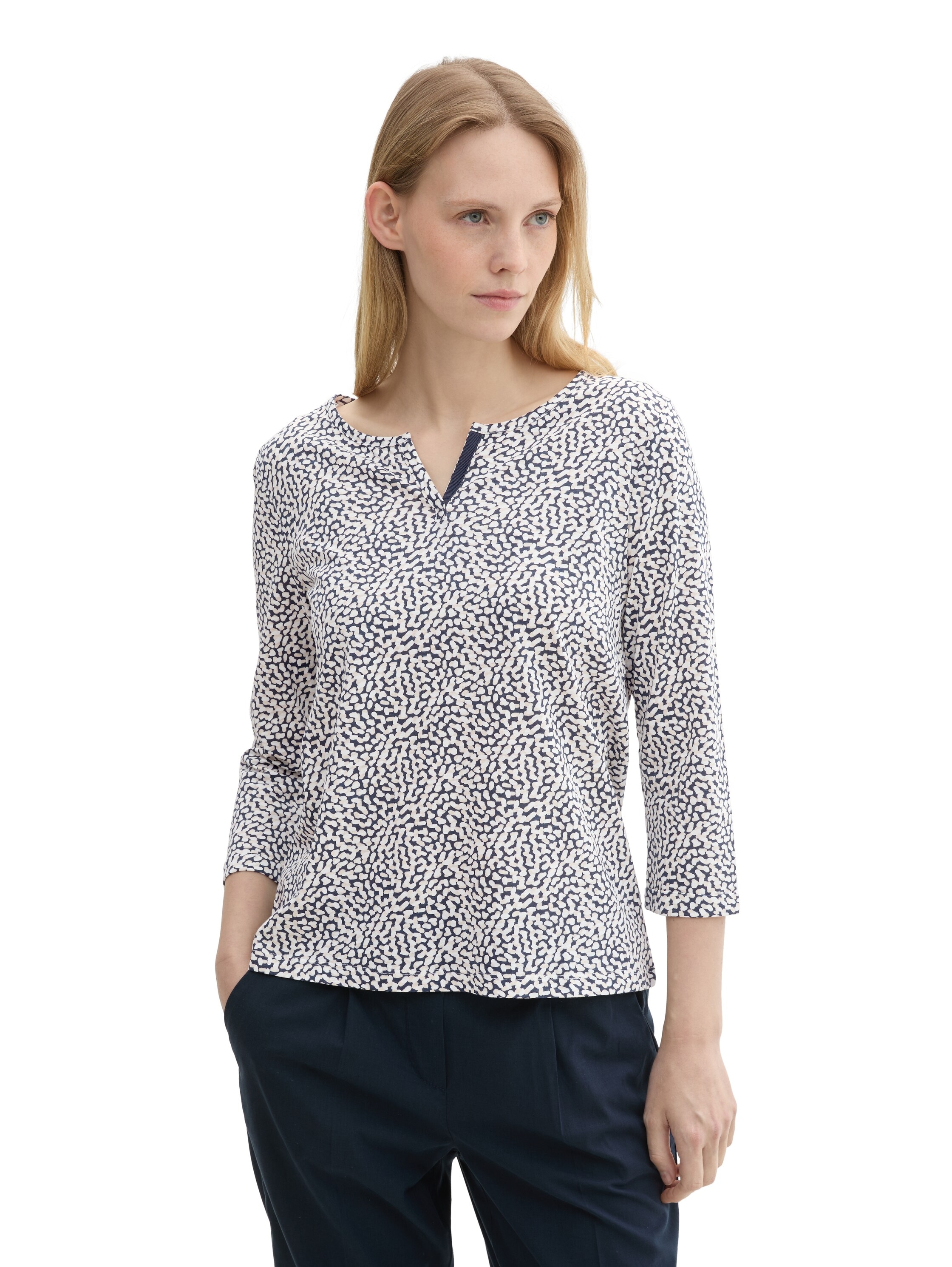 Henleyshirt, mit All-Over Print