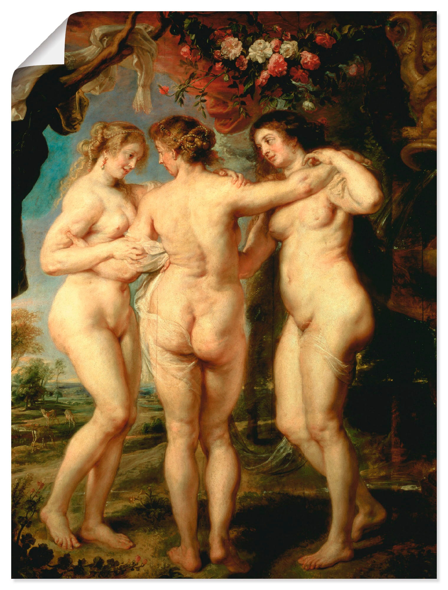 Image of Artland Wandbild »Die drei Grazien«, Frau, (1 St.), in vielen Grössen & Produktarten -Leinwandbild, Poster, Wandaufkleber / Wandtattoo auch für Badezimmer geeignet bei Ackermann Versand Schweiz