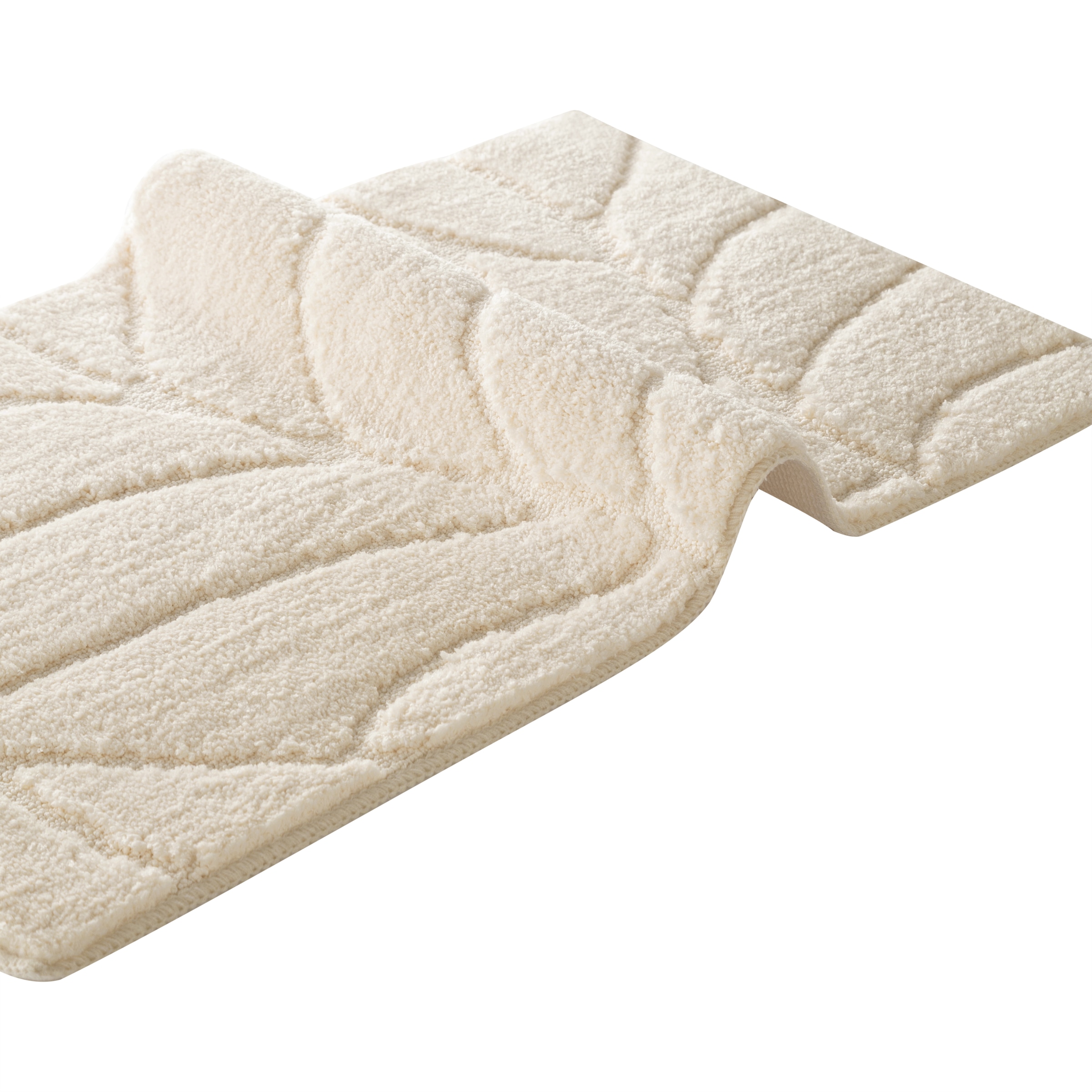my home Badematte »Epense, Badvorleger, Badezimmer Teppich, Duschvorleger«, fussbodenheizungsgeeignet-schnell trocknend, Badteppich, Uni Farben, Blätter, Hoch-Tief Effekt