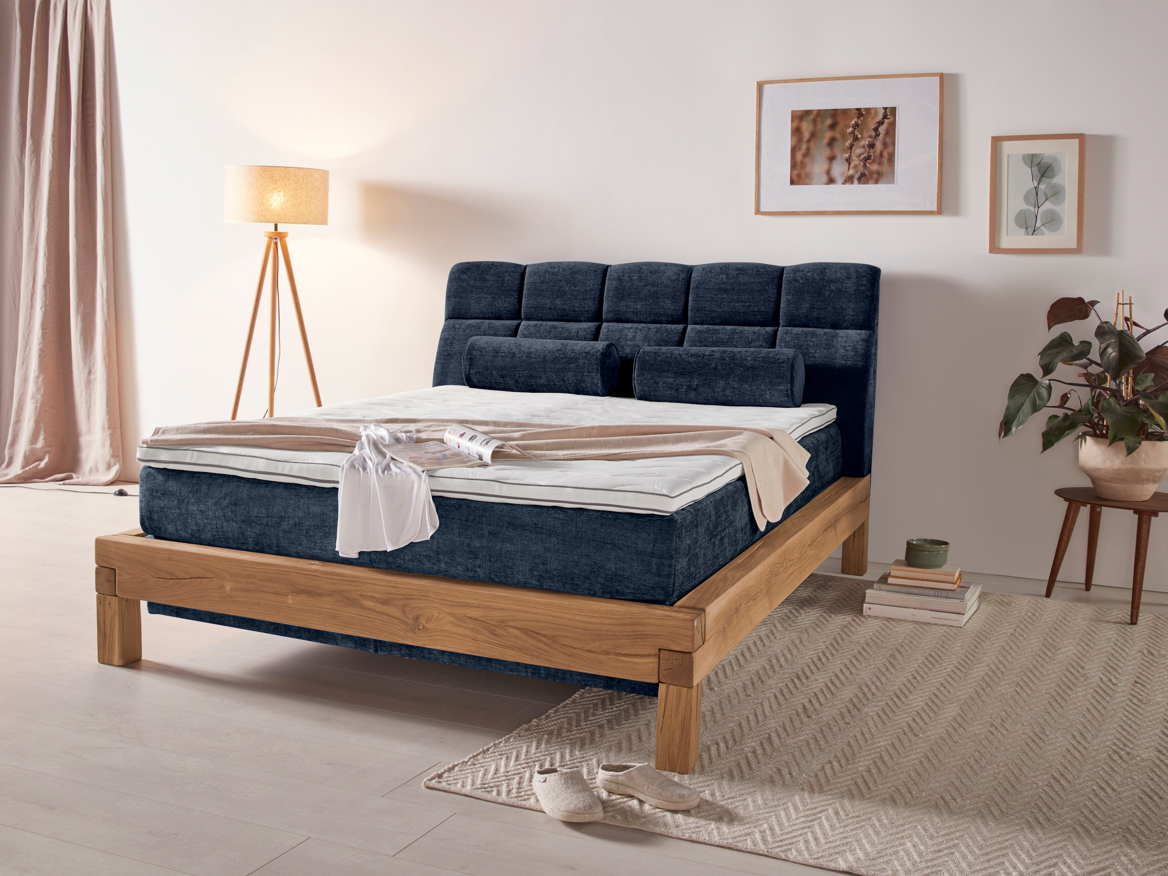 Home affaire Boxspringbett »Villads« Liegefläche: 160/200 cm aus Balkeneiche, Inside-Boxspring-Unterbau
