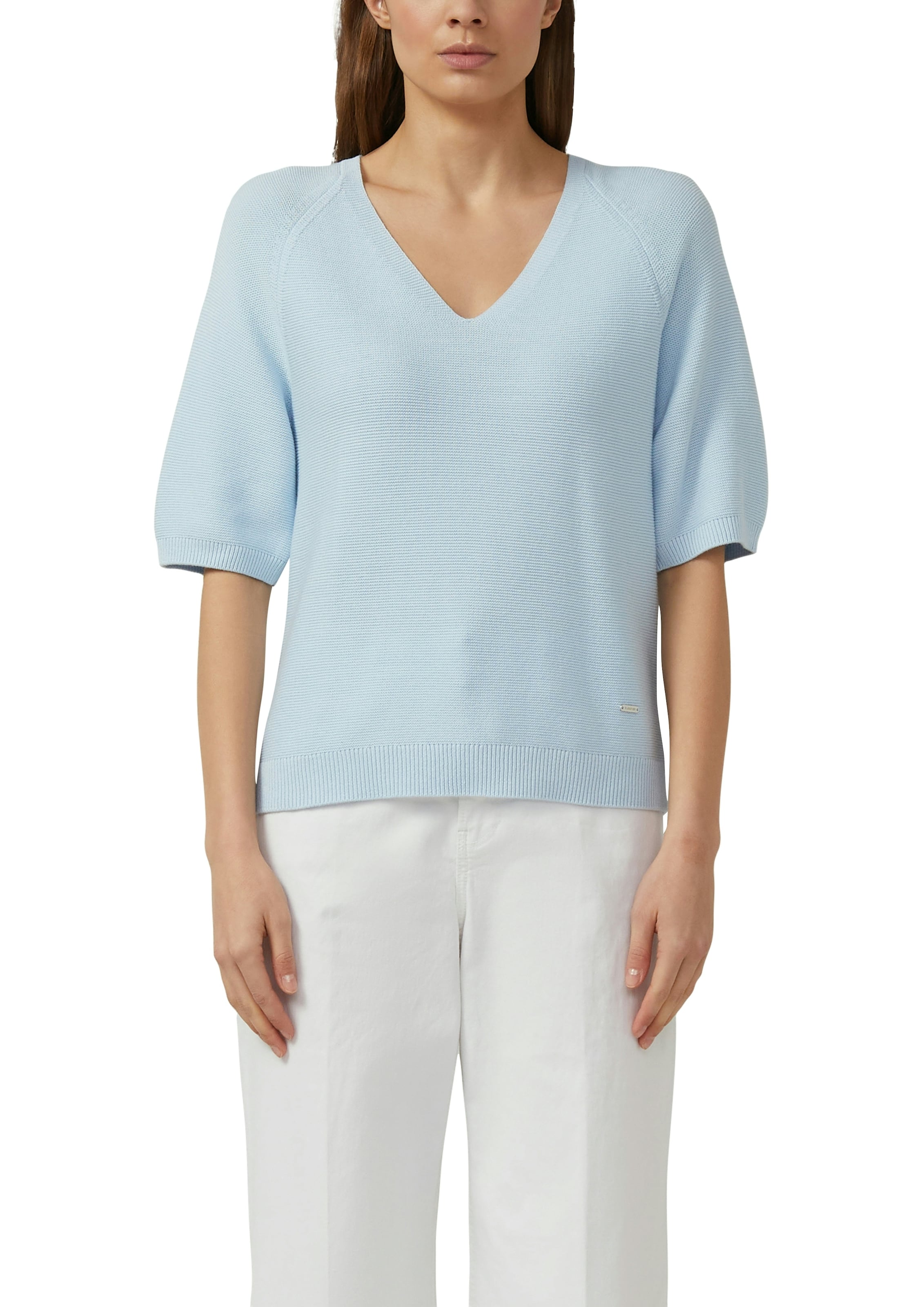 Image of s.Oliver Strickpullover Kurzarm-Strickpullover mit V-Ausschnitt