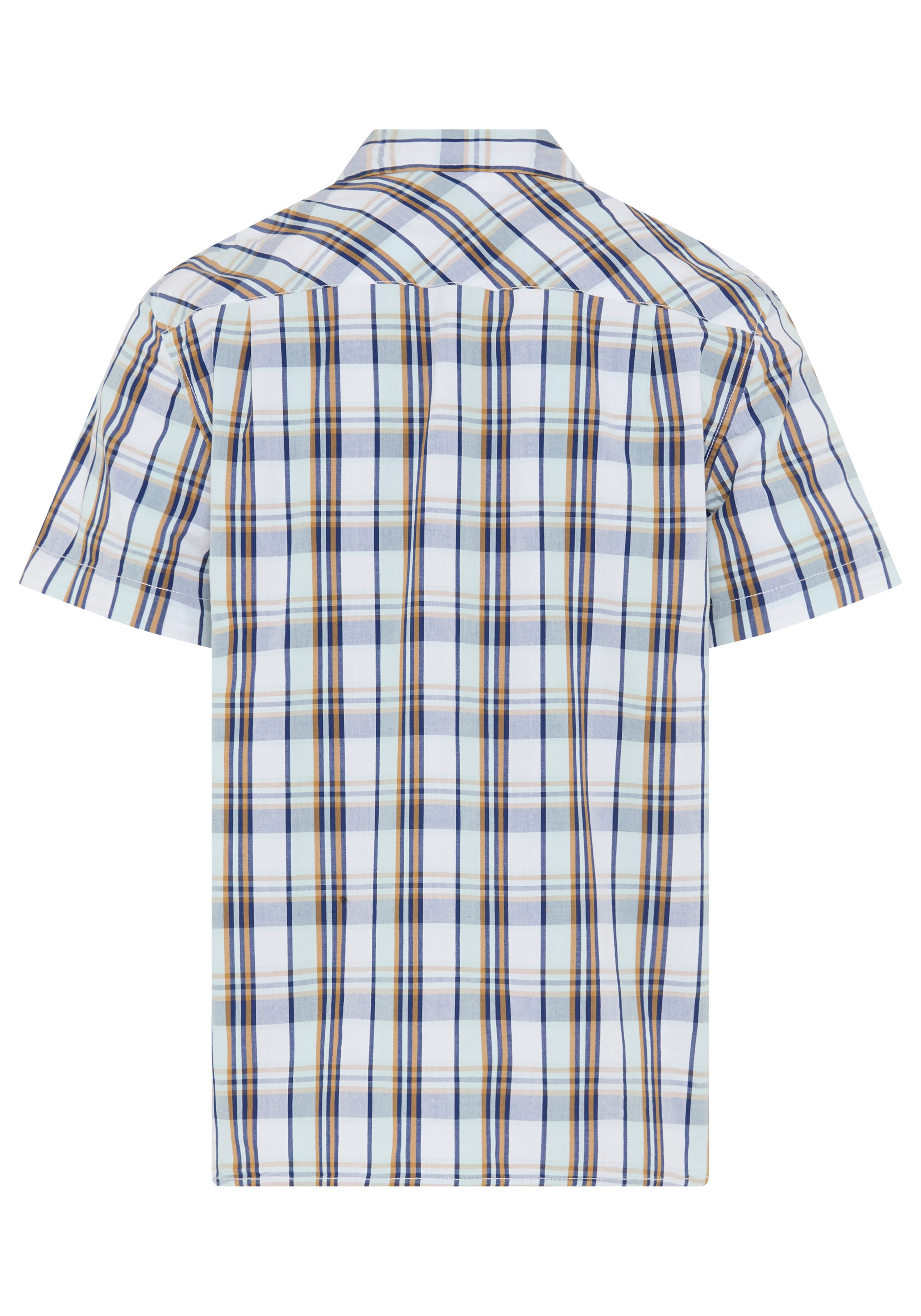 Man's World Karohemd Kurzarm, für Casualmode, Basic, Frühling und Sommer, aus Baumwolle