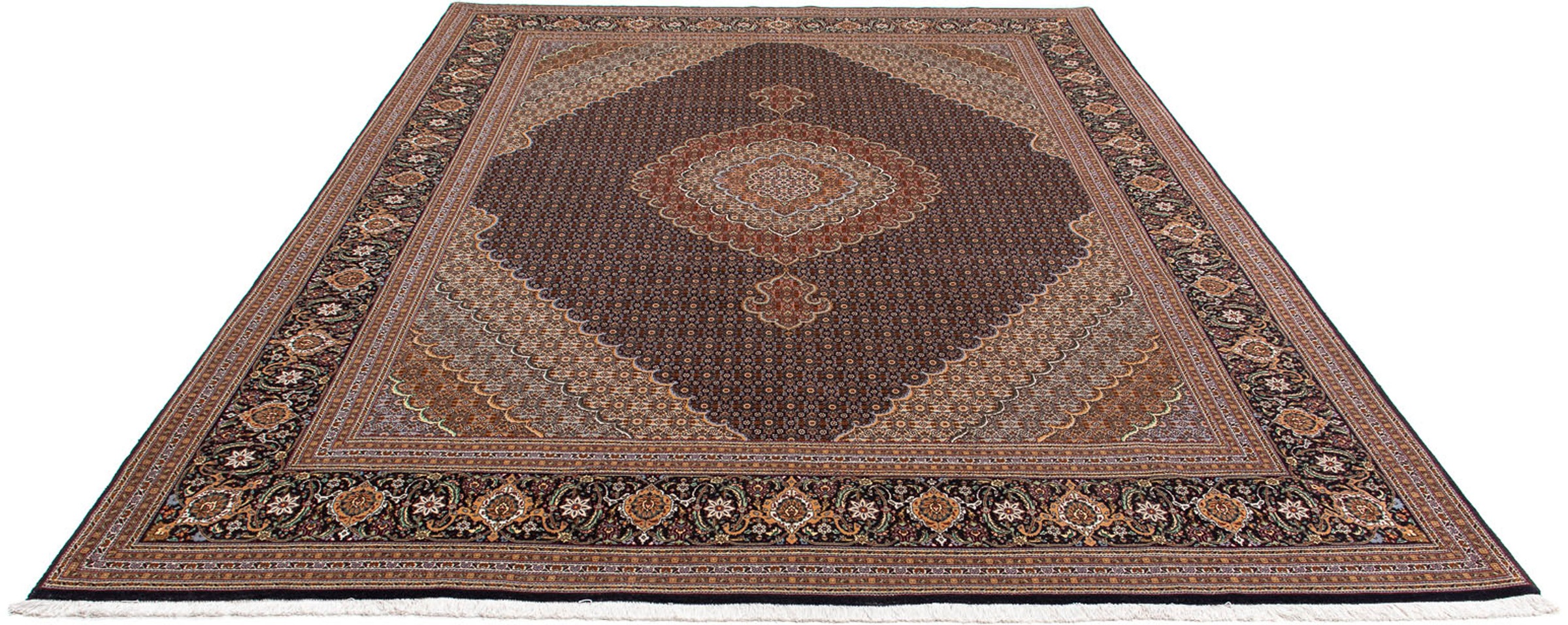 Image of morgenland Orientteppich »Perser - Täbriz - 360 x 253 cm - dunkelbraun«, rechteckig, 10 mm Höhe, Wohnzimmer, Handgeknüpft, Einzelstück mit Zertifikat bei Ackermann Versand Schweiz