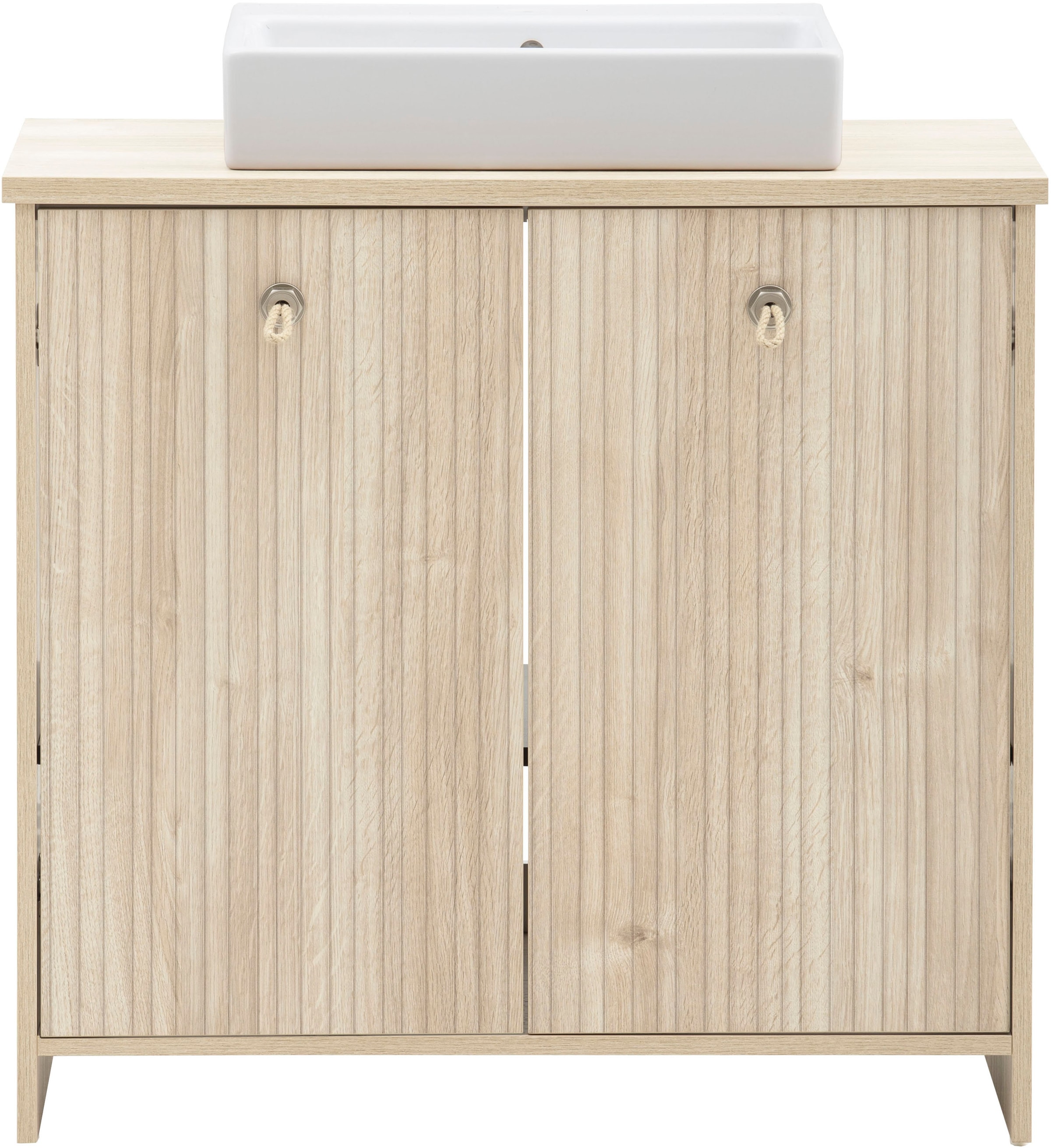 Schildmeyer Waschtisch »SONDERBY, 2 Türen, Breite 83,2 cm, MADE IN GERMANY« 2 Stk. tlg. Seilgriffe im maritimen Look, MADE IN GERMANY