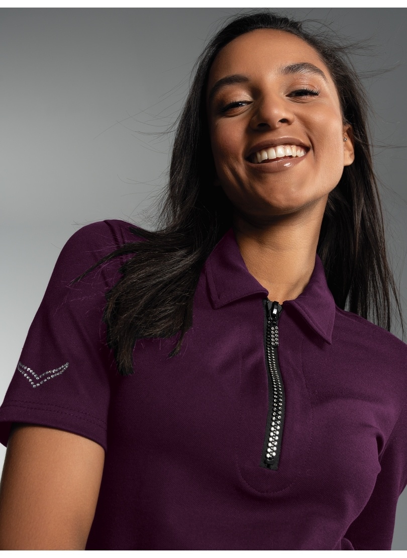 Image of Trigema Poloshirt "TRIGEMA Slim Fit Poloshirt mit Kristallsteinen" 1