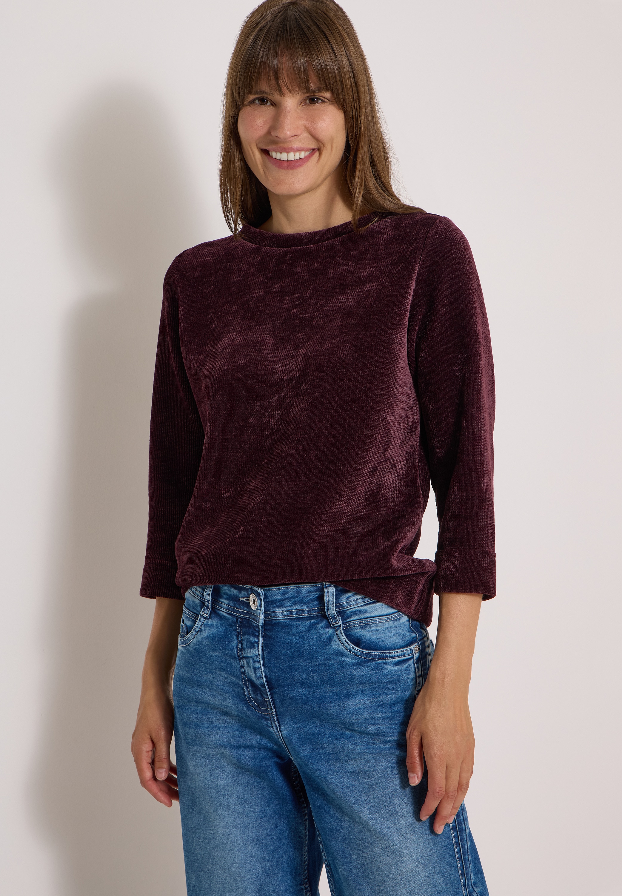 Image of Cecil 3/4-Arm-Shirt aus Cord mit Boat Neck