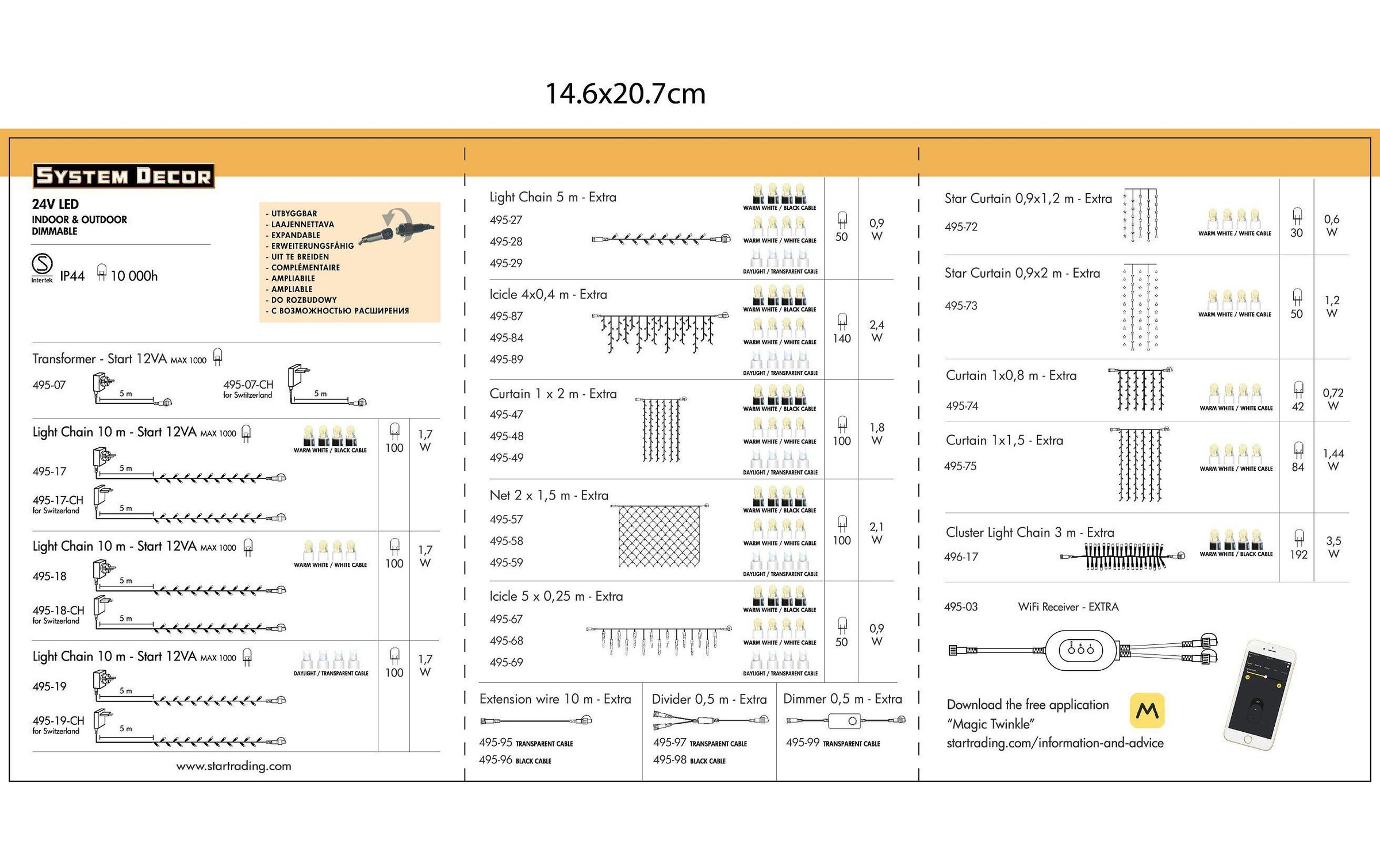 STAR TRADING LED-Lichtervorhang »Trading Lichtervorhang«, 140 St.-flammig