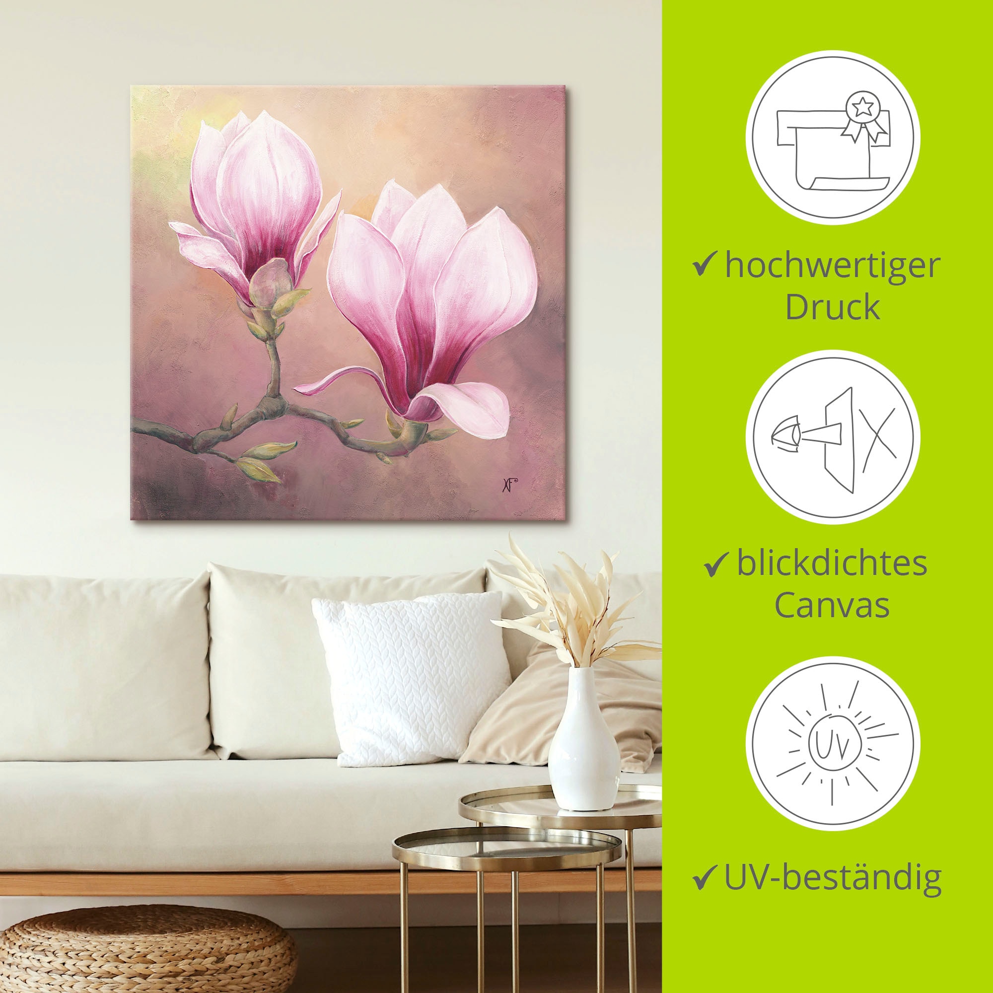 Artland Wandbild »Späte Magnolie«, Blumenbilder, (1 St.), als Alubild, Leinwandbild, Wandaufkleber oder Poster in versch. Grössen
