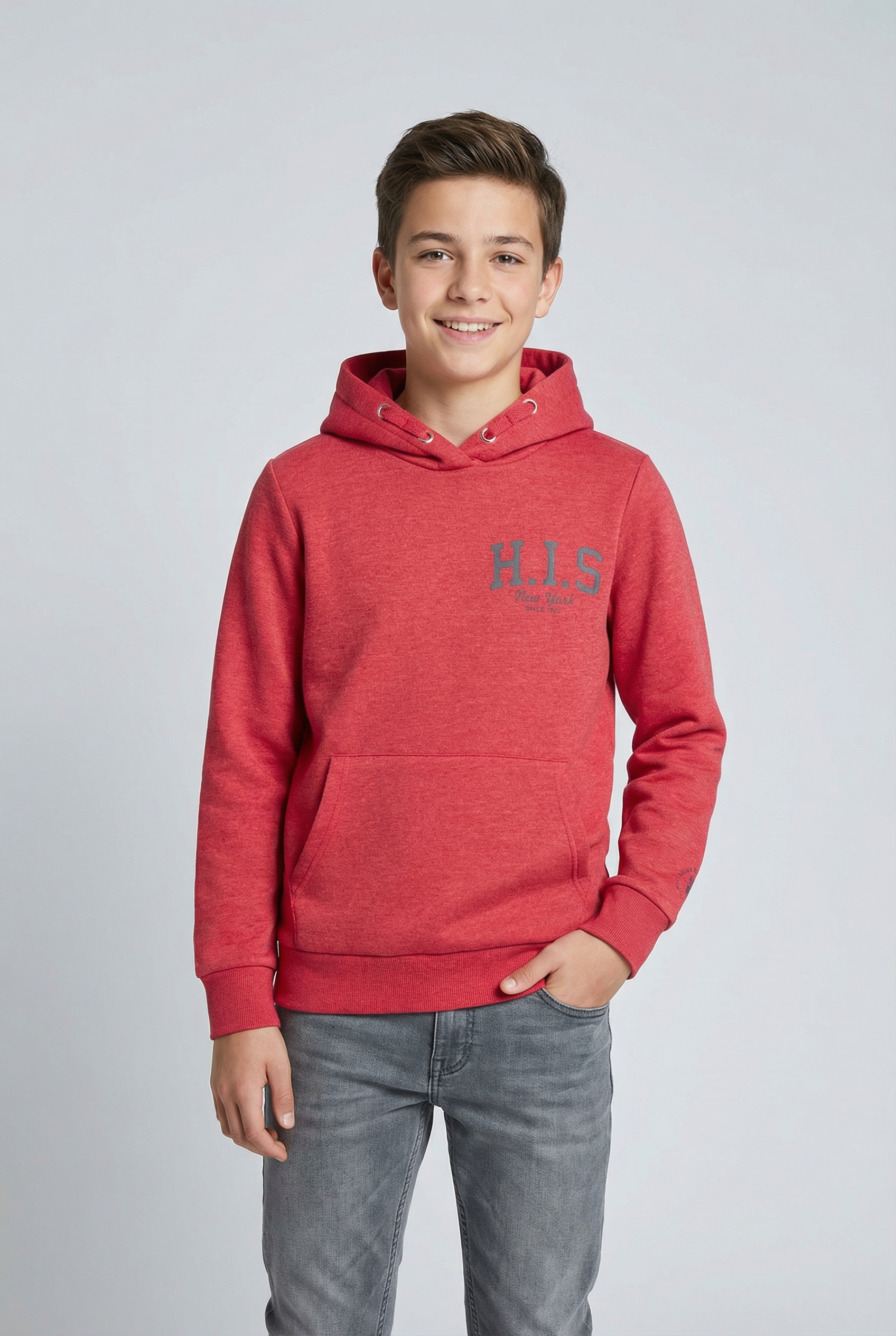 Image of H.I.S Kapuzensweatshirt "Kapuzenhoodie mit Logoprint für Jungen", für Jungen, mit Kängurutasche, mit Logodrucken, in Basic Passform