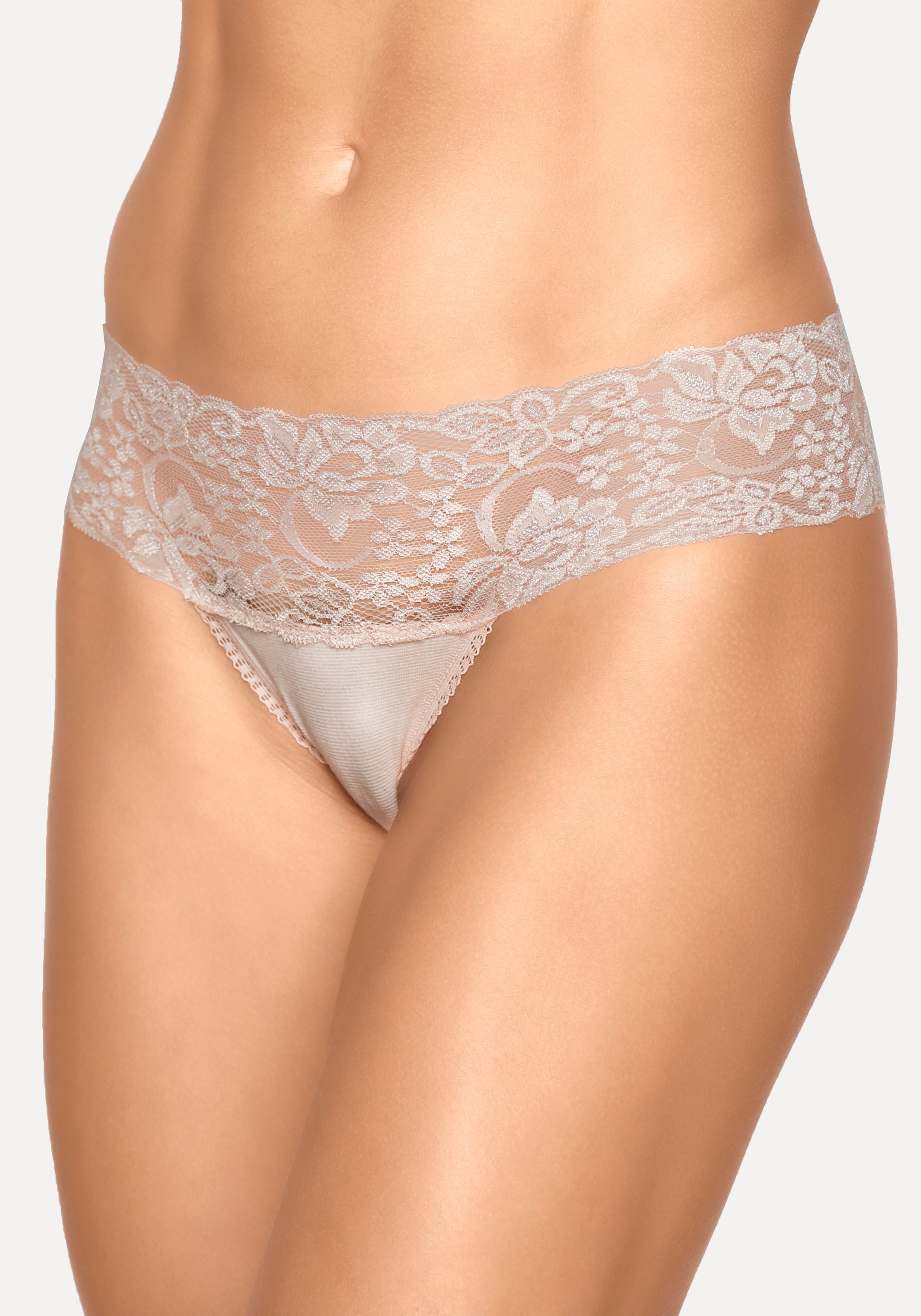 Vivance Brasilslip, (3er-Pack), aus elastischer Baumwolle mit floraler Spitze