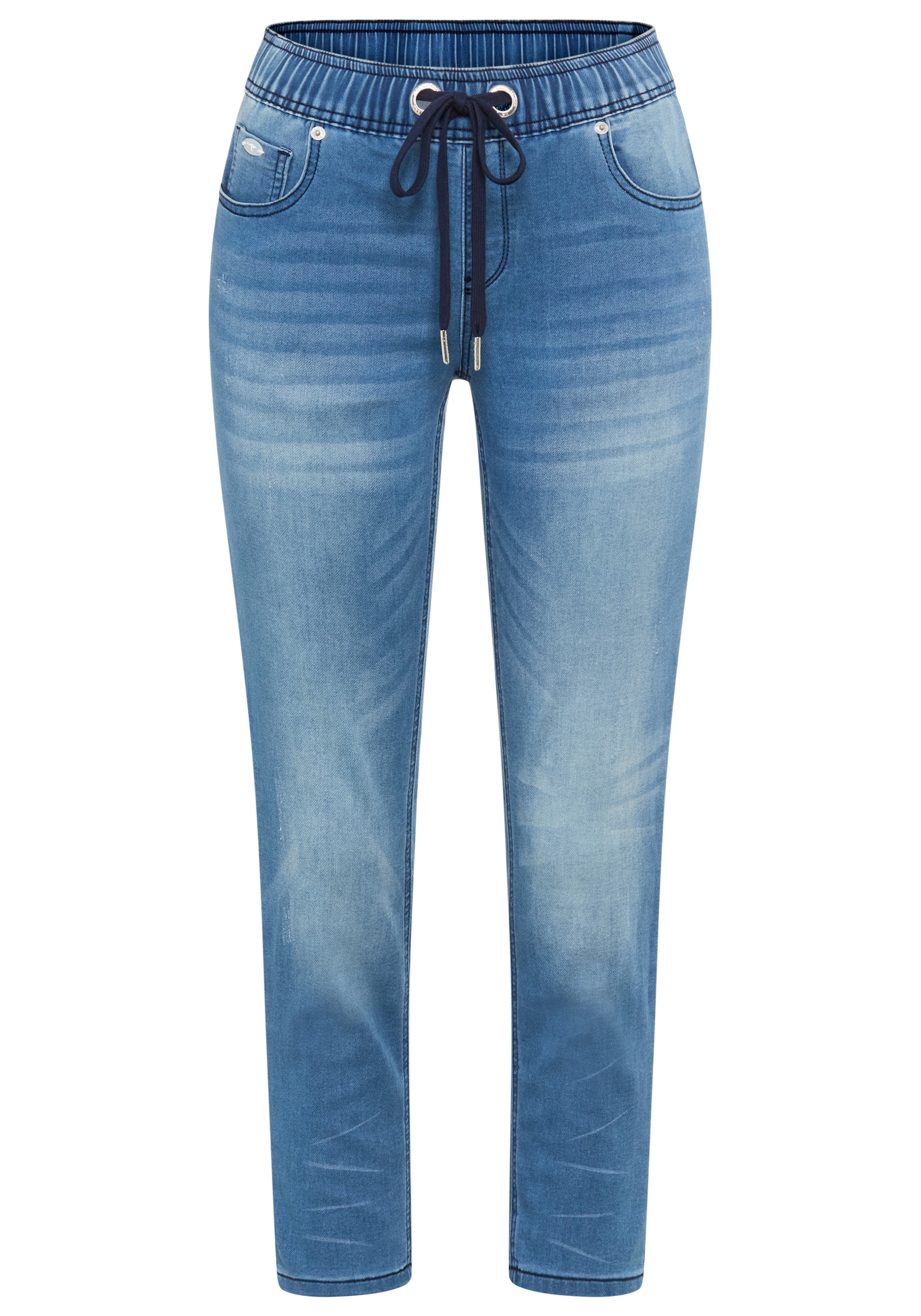 KangaROOS Jogg pants »7/8 JOGG-DENIM« jambe large, avec lavage usé, taille haute, longueur 7/8