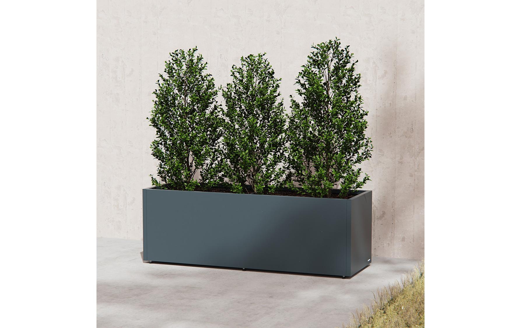 Herstera Garden Bac à plantes aus Stahl, 150x50x50 cm, anthrazit