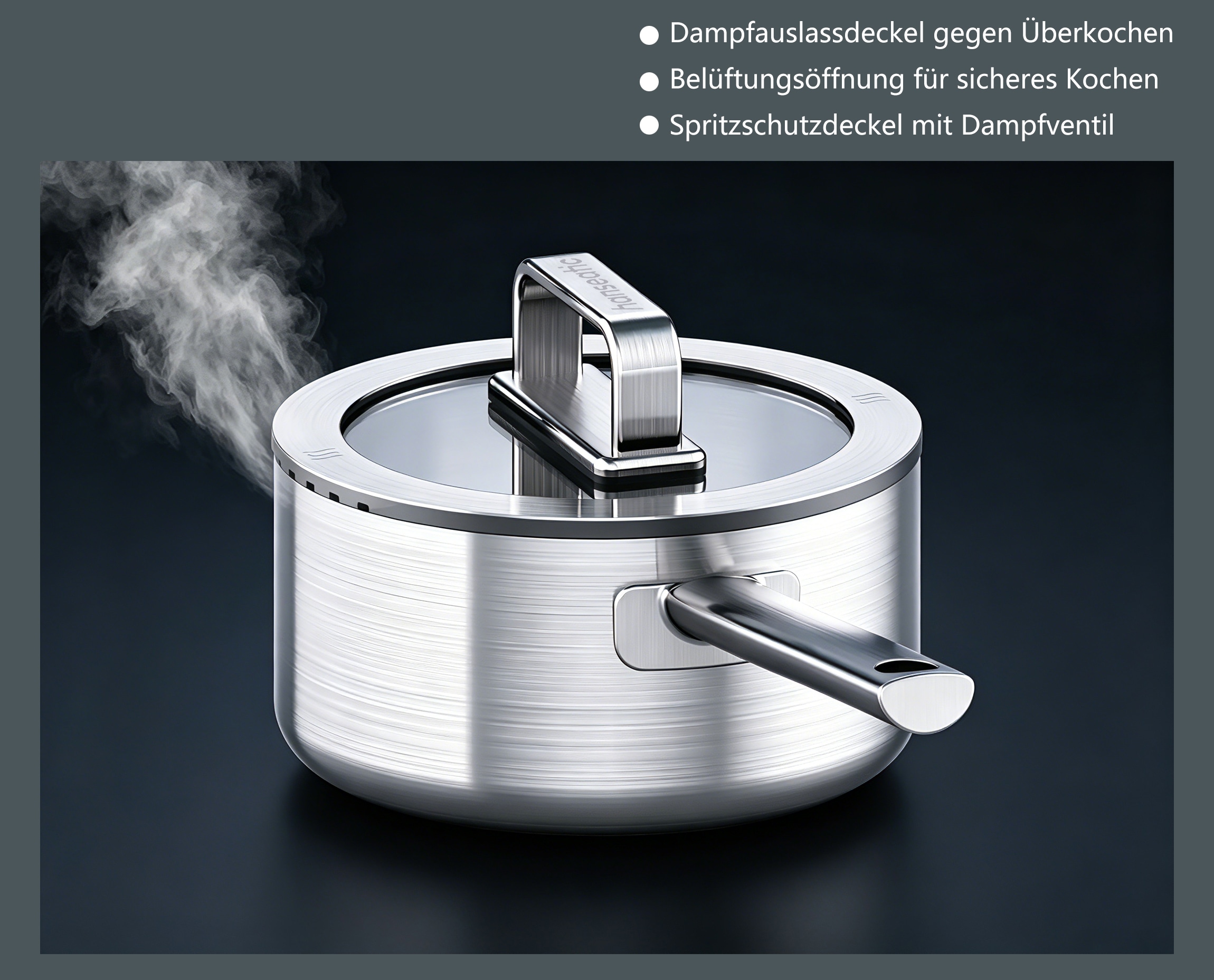 Hanseatic Kasserolle »PREMIUM« 1 tlg. Edelstahl