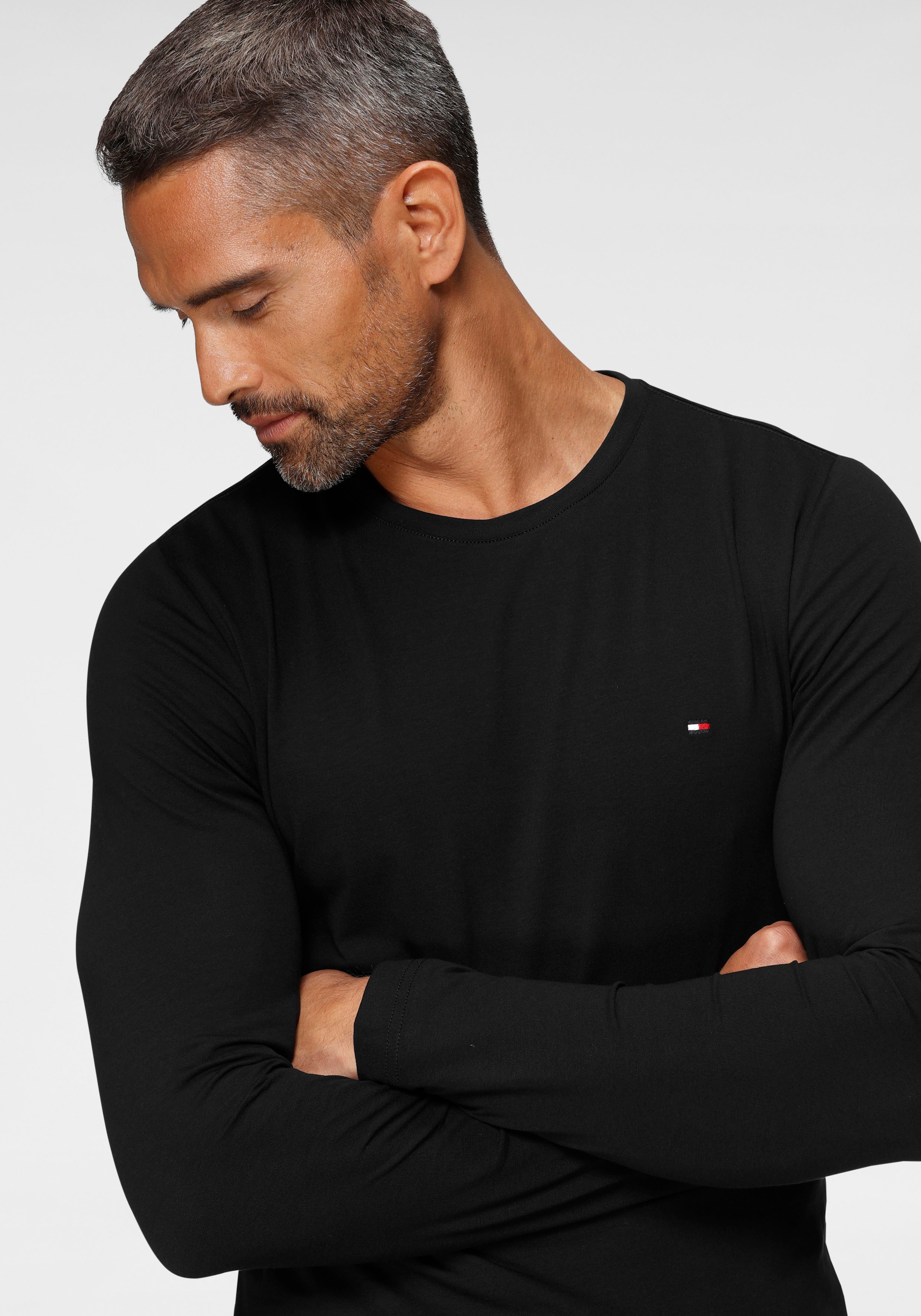 Tommy Hilfiger Langarmshirt »STRETCH SLIM FIT LONG SLEEVE«, aus Baumwollstretch