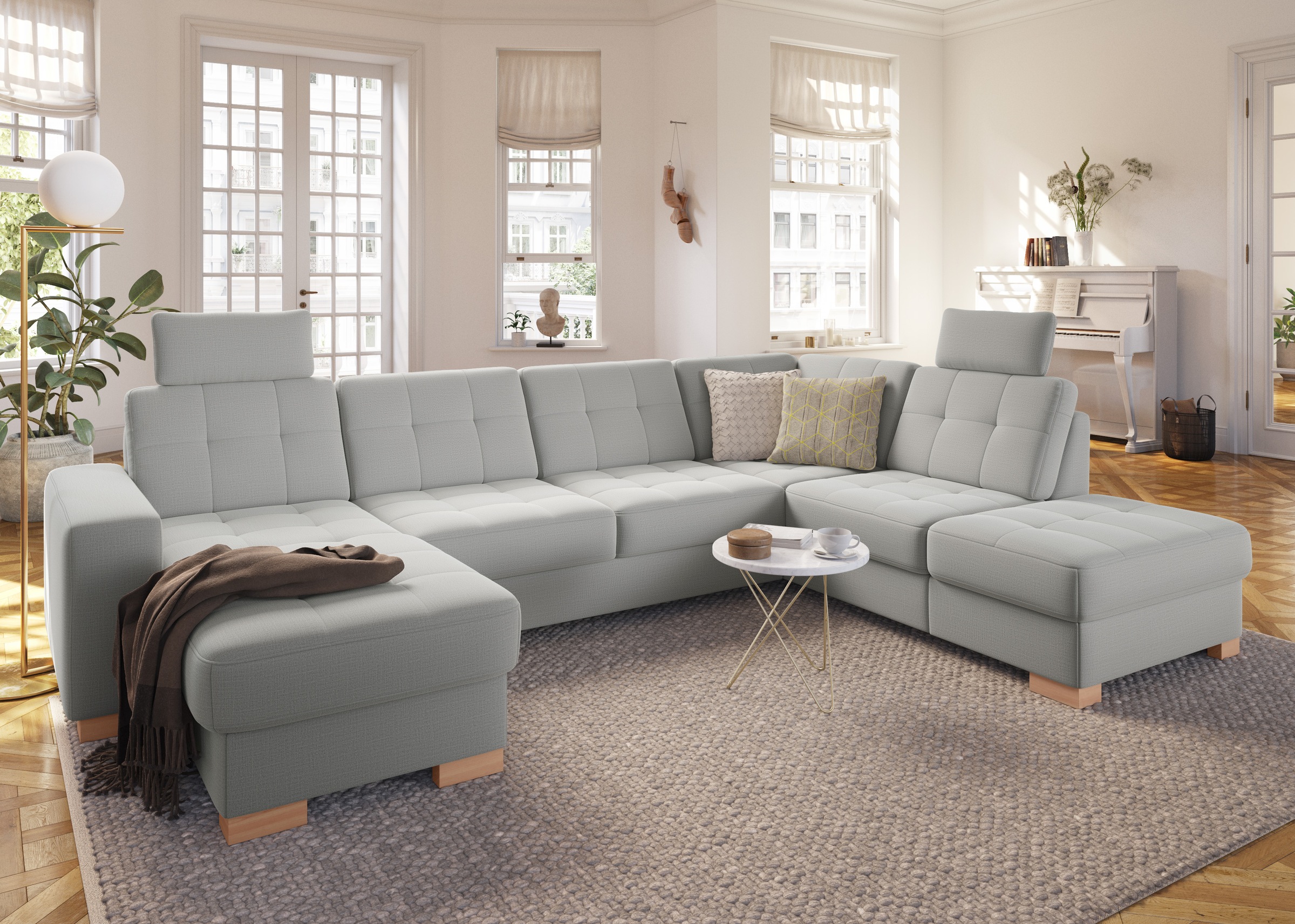 sit&more Wohnlandschaft »Quincy U-Form«, wahlweise mit Bettfunktion und Bettkasten