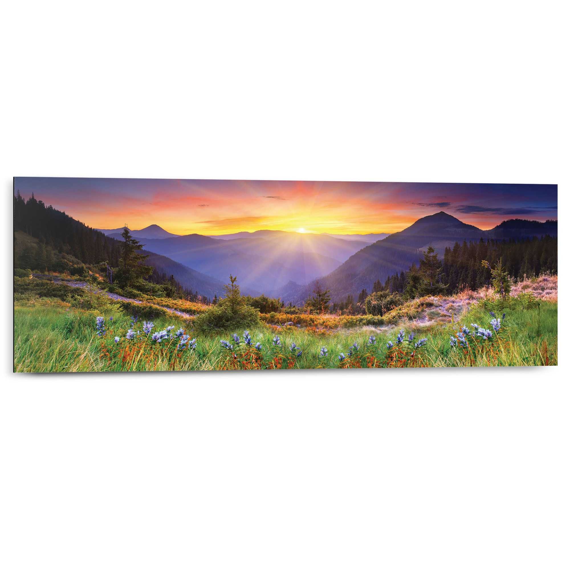 Image of Reinders Deco-Panel "Sonnenuntergang in den Bergen" Wohnzimmer - Mehrfarbig - MDF - Landschaften - 90x30 cm