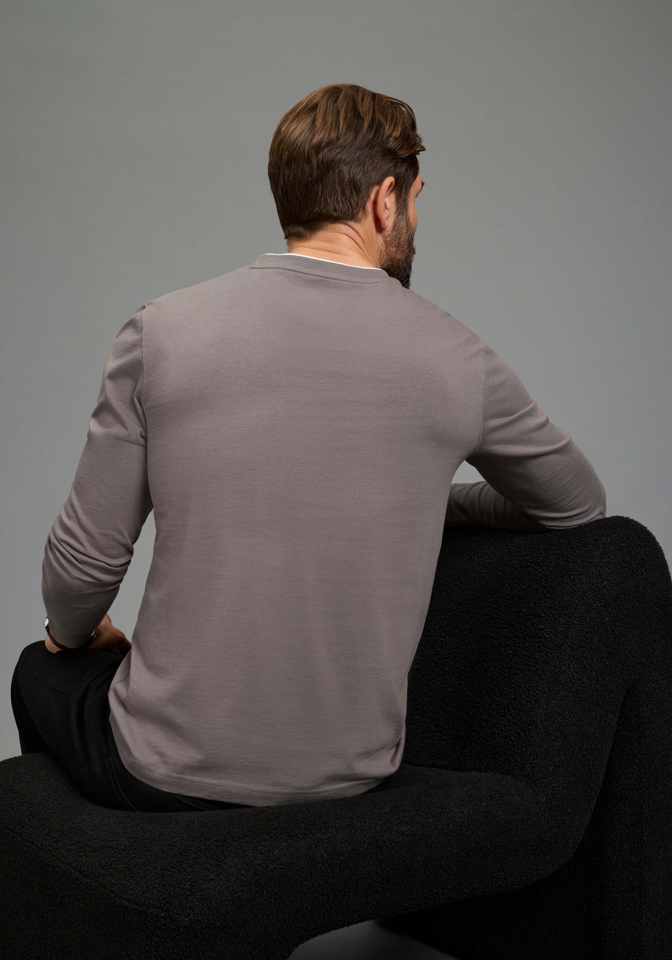 Man's World T-shirt à manches longues »neue Farbe!« Langarm,  bedruckt,  Rundhalsausschnitt,  aus 100% Baumwolle