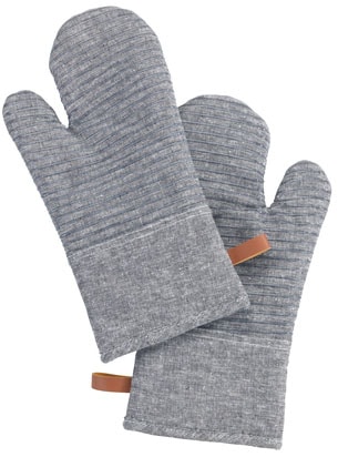 Image of WENKO Topfhandschuhe "Modell Ada Stripes" Ofen- und Grillhandschuhe, extra langer Schaft, Baumwollinnenseite