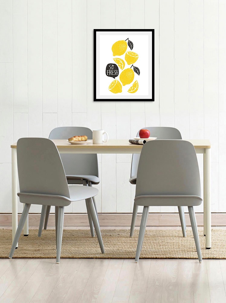 Image of queence Bild "Enrico" Essen Kunst Lebensmittel Obst Obst Bilder 1 Stk. tlg. gerahmt