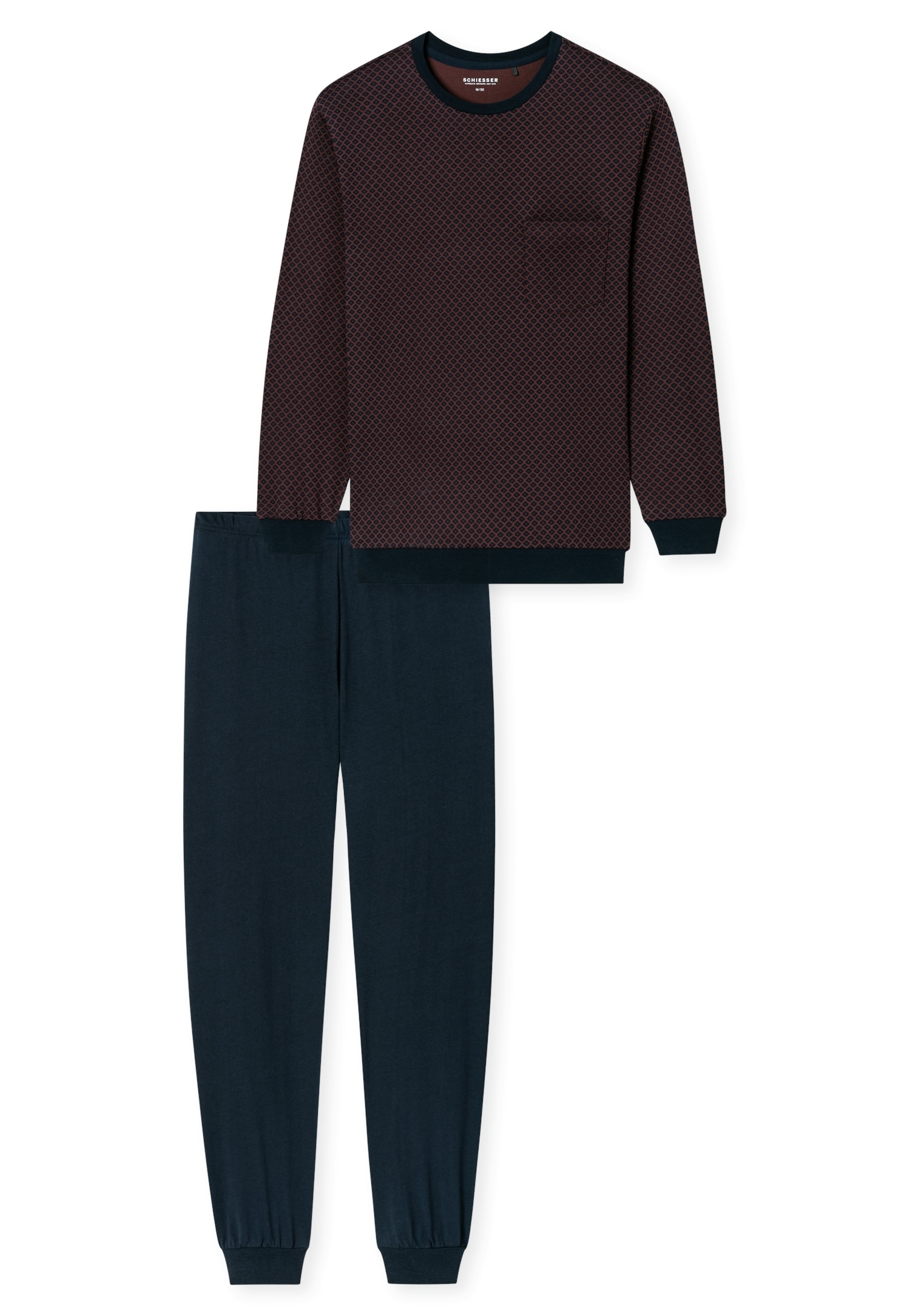 Schiesser Schlafanzug »Comfort Essentials« 2 Stk. tlg., mit angenehmen Bündchen