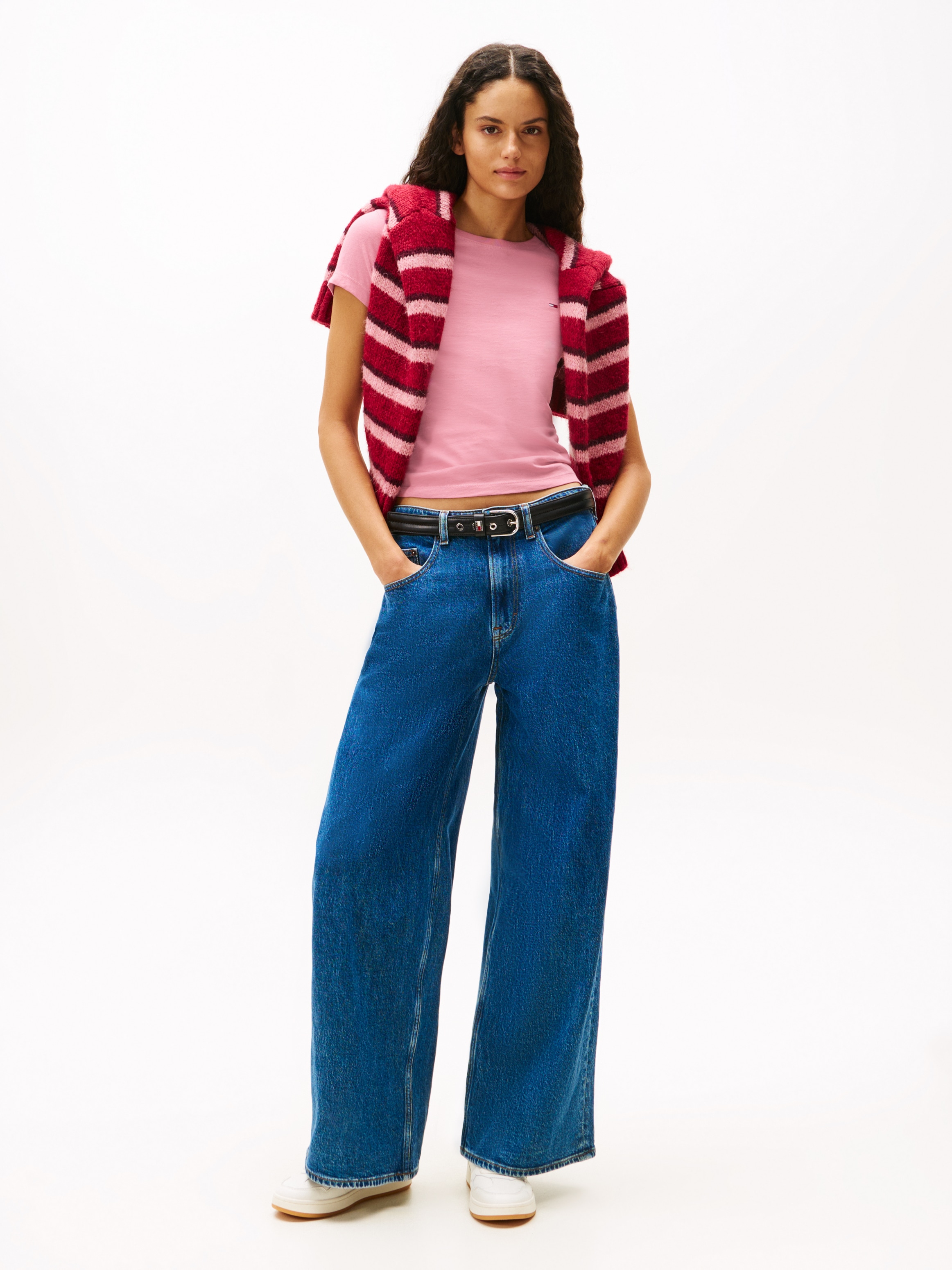 Tommy Jeans T-Shirt »TJW 2PACK C-NECK TEE«, 2 Stk. mit Logo-Stickerei
