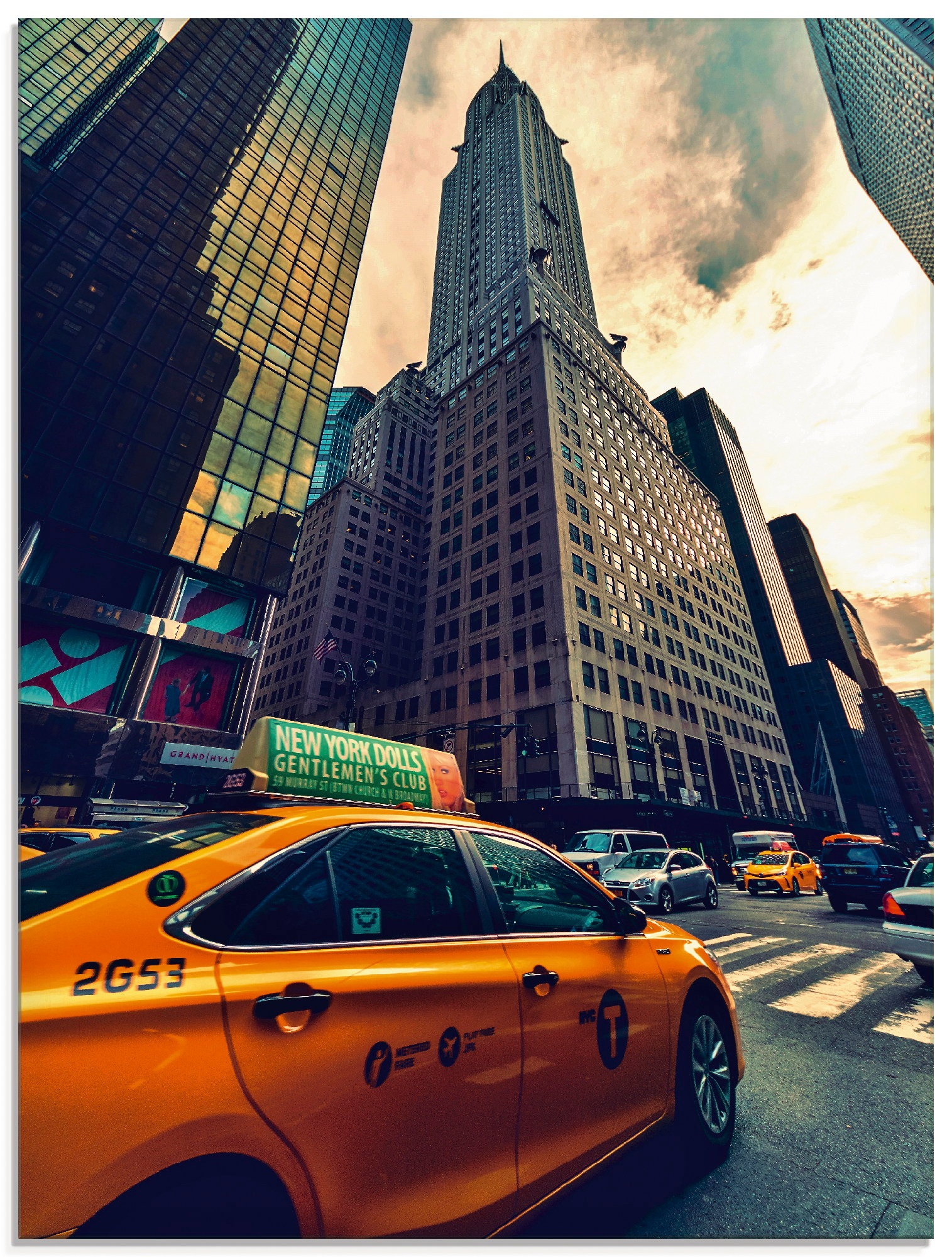 Image of Artland Glasbild »Taxi in New York«, Gebäude, (1 St.) bei Ackermann Versand Schweiz