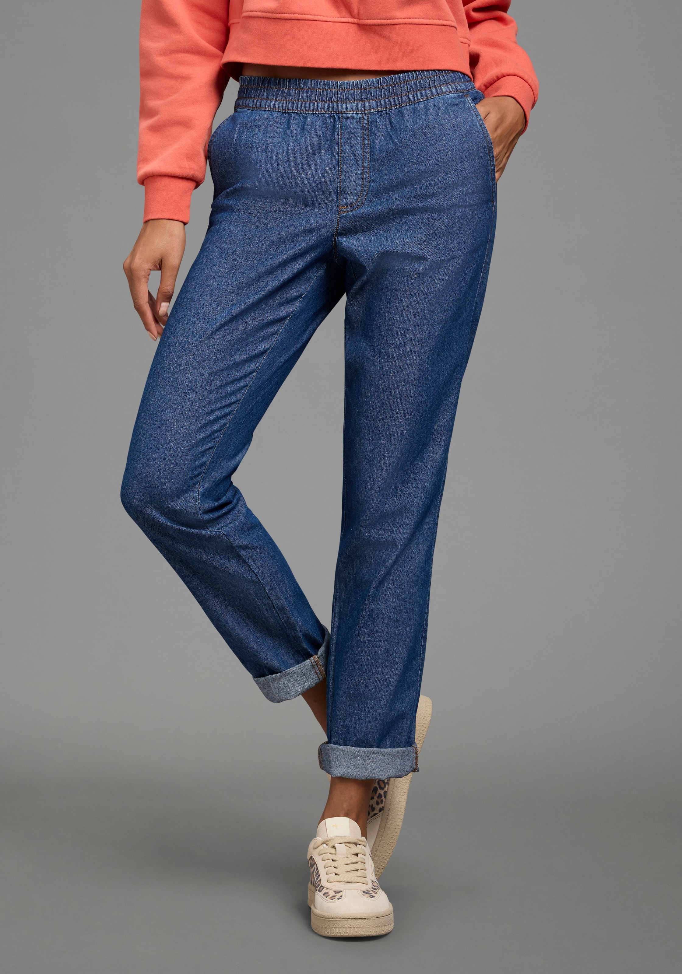 Image of Arizona Relax-fit-Jeans "mit Schlupfbund" mit geradem Beinverlauf, normale Leibhöhe, aus Baumwolle