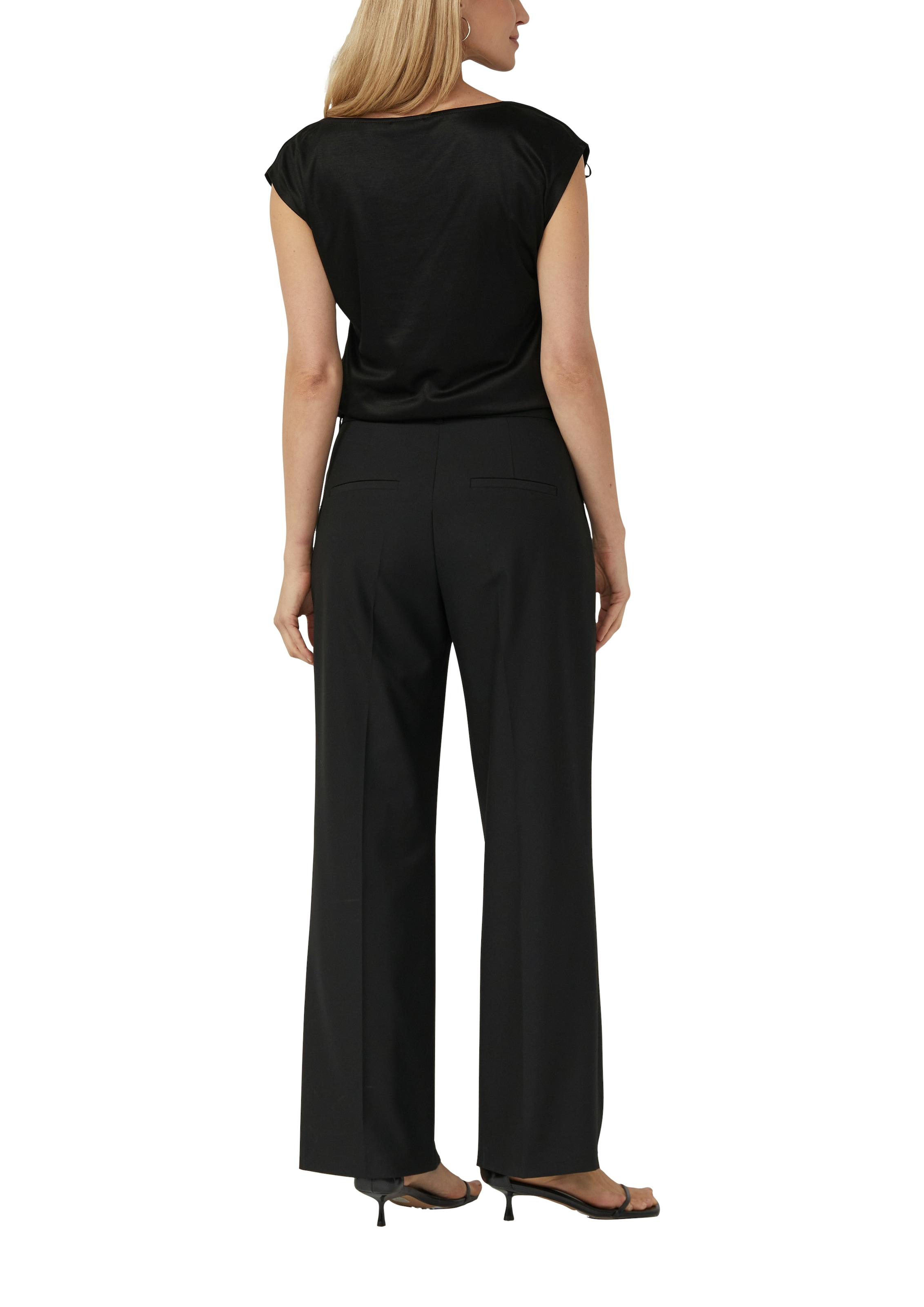 s.Oliver BLACK LABEL Wasserfallshirt mit Wasserfall-Kragen und aus reiner Viskose